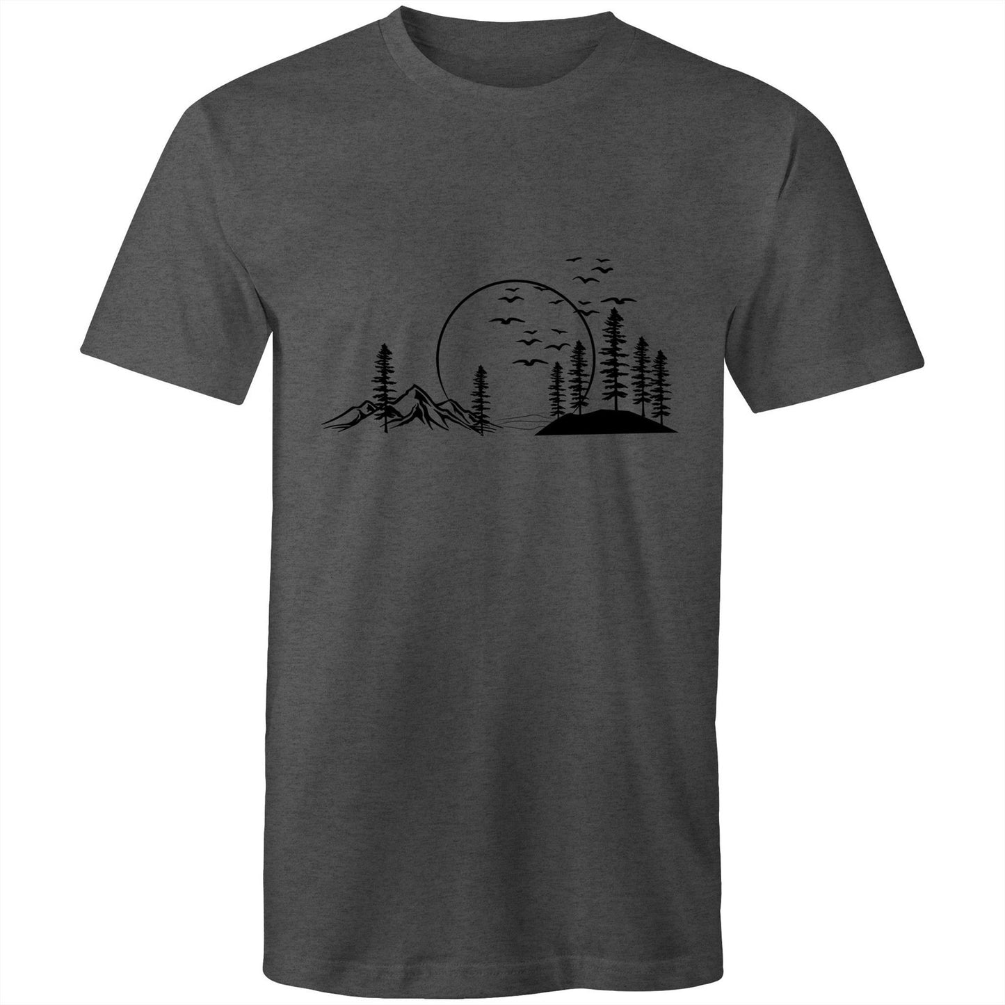 Men's Earthfolk T shirt - Nature in Monochrome - The Crescent Moon