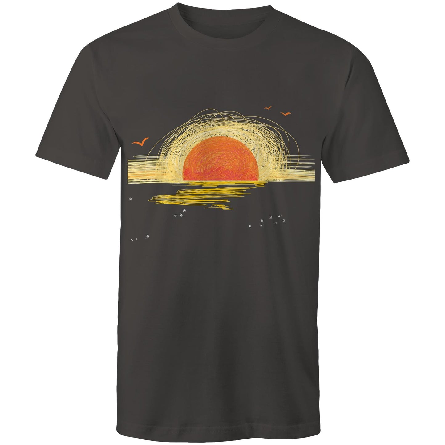 Earthfolk Printed T Shirt - Mens Relaxed Fit - Sunrise Sketch - The Crescent Moon
