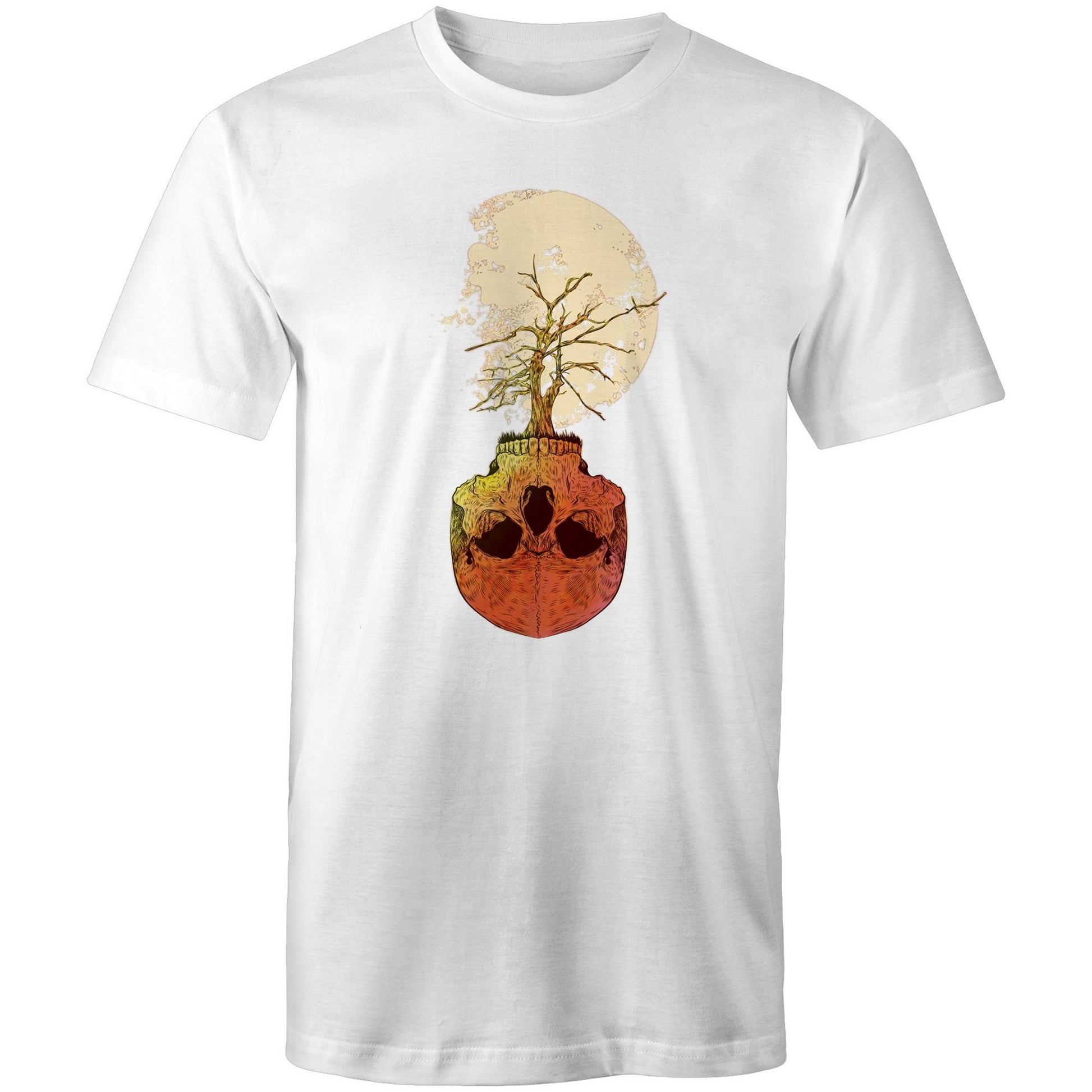 Mens Earthfolk Printed Tshirt - Skull tree - The Crescent Moon
