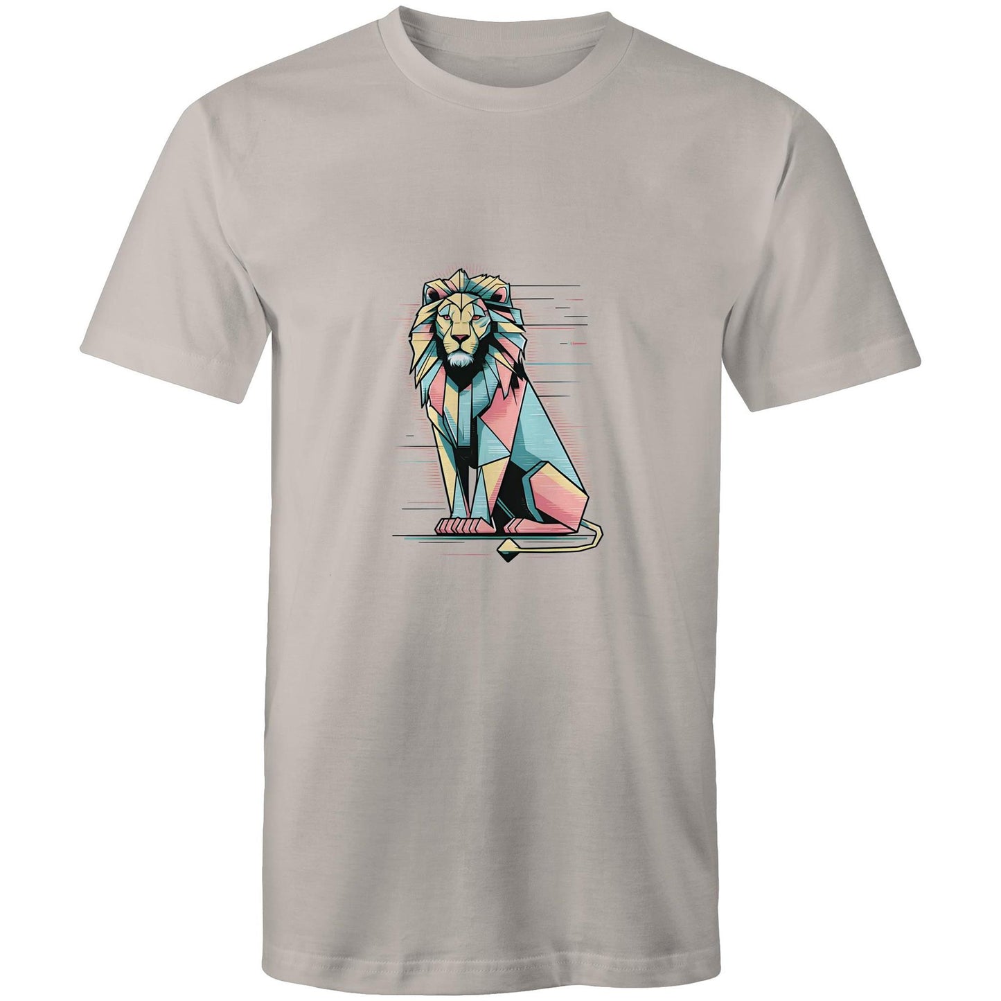 Men's Earthfolk T shirt - Geo Lion - The Crescent Moon