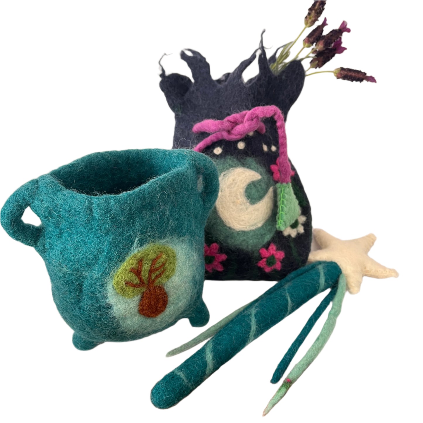 Felt Fairy Wand Blue Potion- Felt Toys - The Crescent Moon