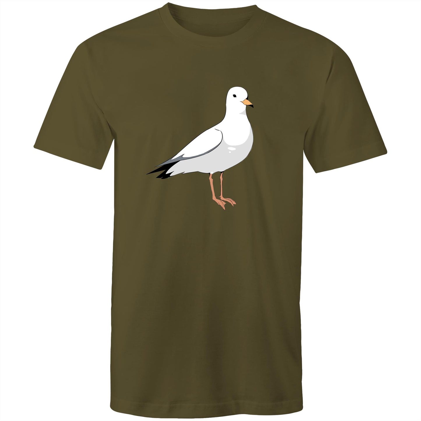 Earthfolk Printed T shirt - Mens Relaxed Fit - Steve the Seagull - The Crescent Moon
