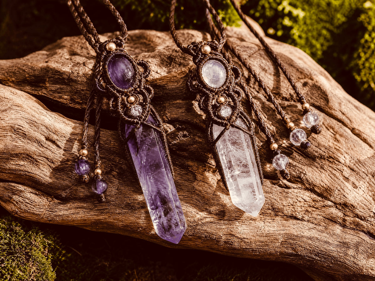 Crystal macrame jewellery and sterling silver jewellery at the crescent moon 
