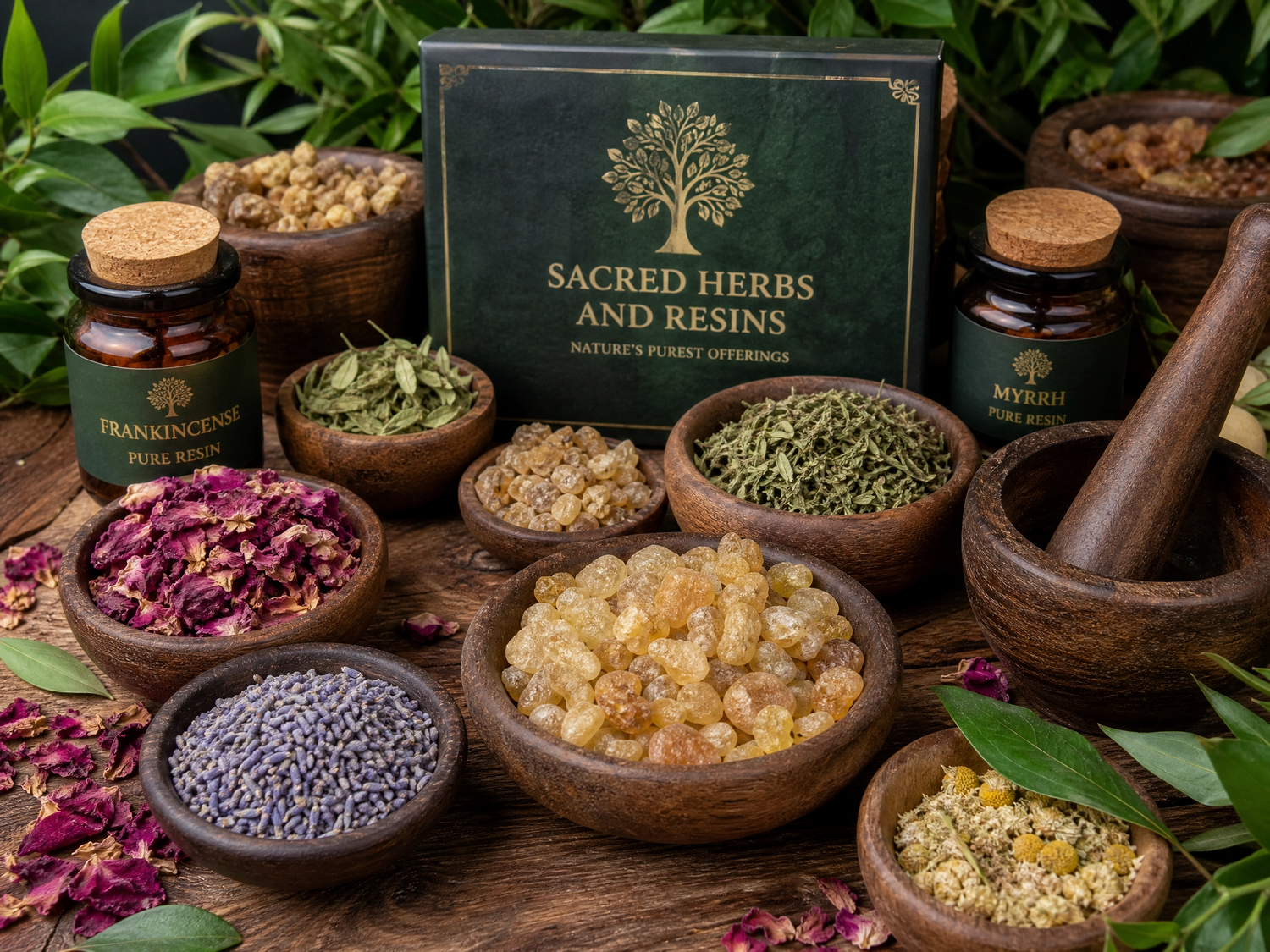sacred herbs and resins - The Crescent Moon