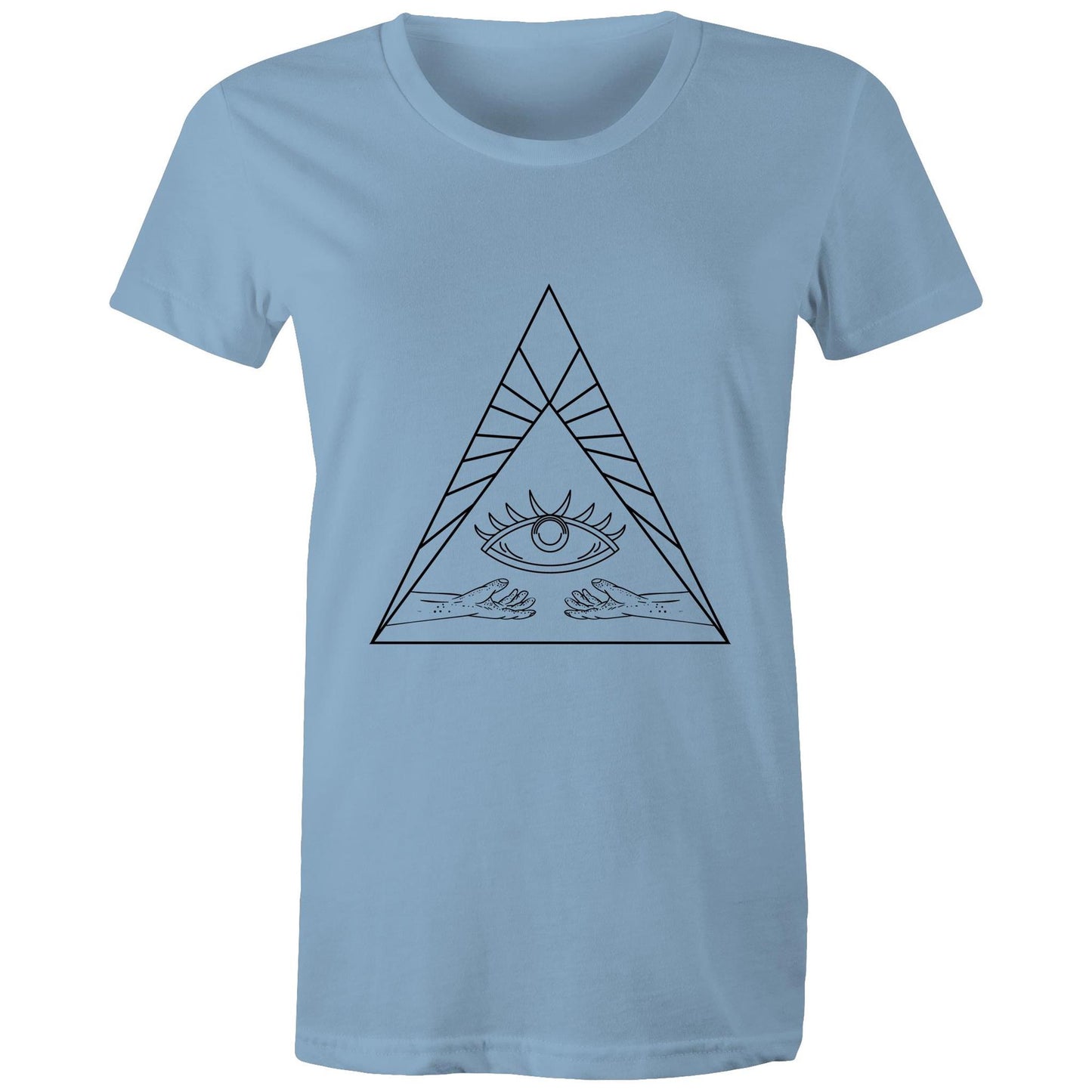 Women's Earthfolk Printed T shirt - Boho Eye Triangle