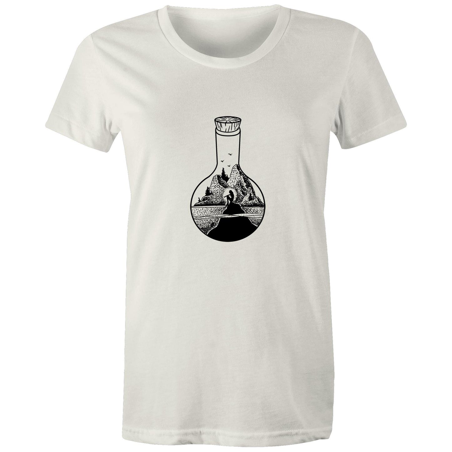 Women's Earthfolk t shirt - Mermaid in a bottle - The Crescent Moon