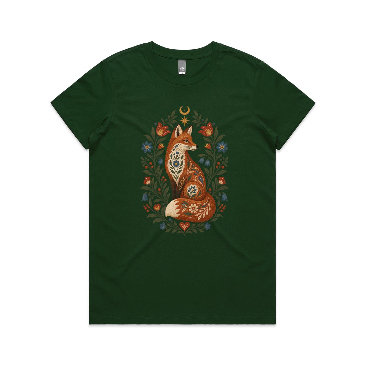 Women’s Fox Folk Art T-Shirt | Graphic Tee