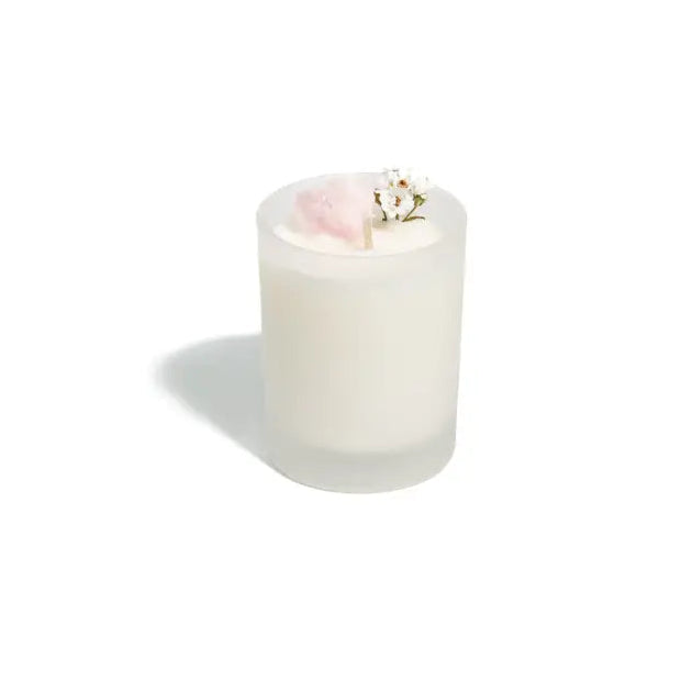 Pink Aragonite Crystal Candle - Attune to Nature - The Crescent Moon