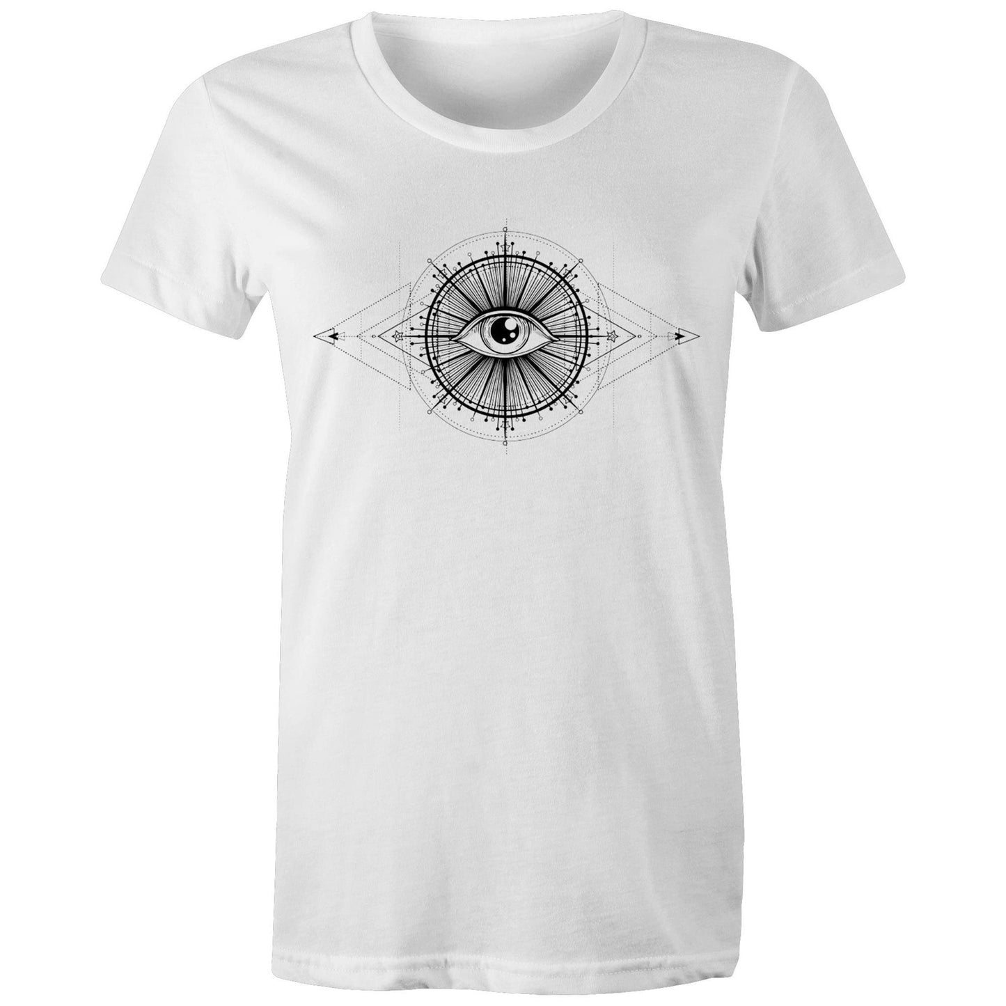 Women's Earthfolk Printed T shirt - Seeing Eye - The Crescent Moon