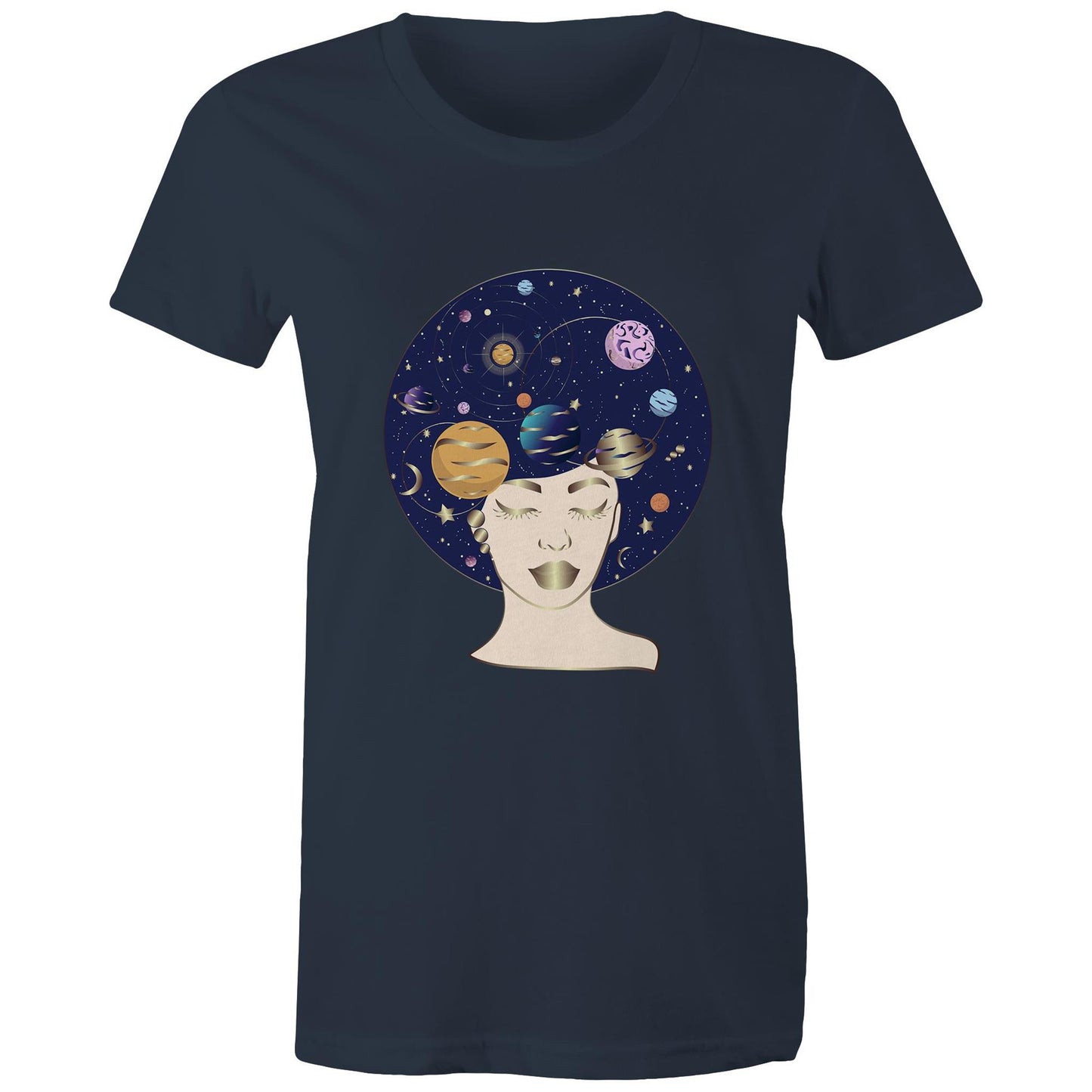 Women's Earthfolk Printed T shirt - Galaxy Lady