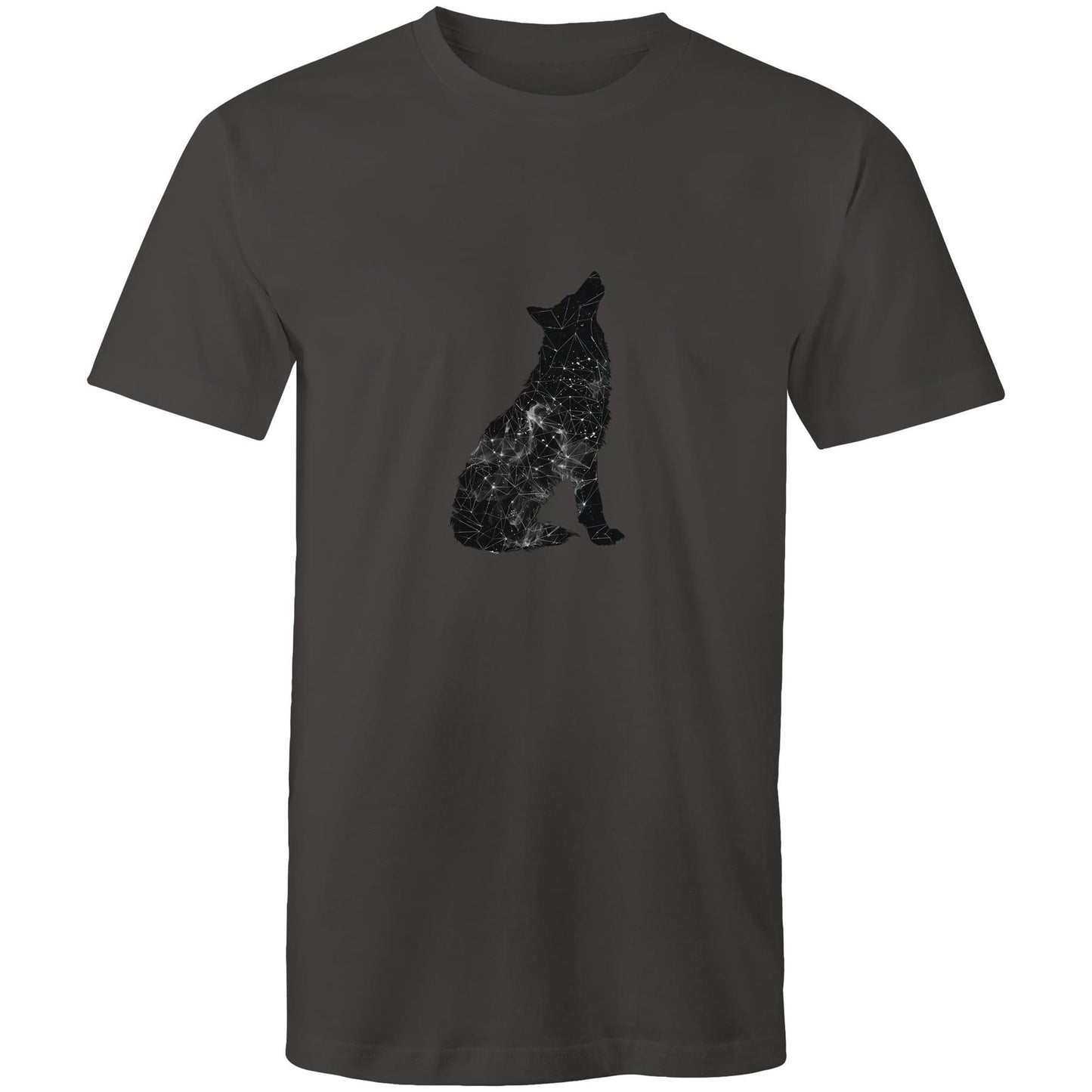 Men's Earthfolk Printed T shirt - Constellation Wolf - The Crescent Moon