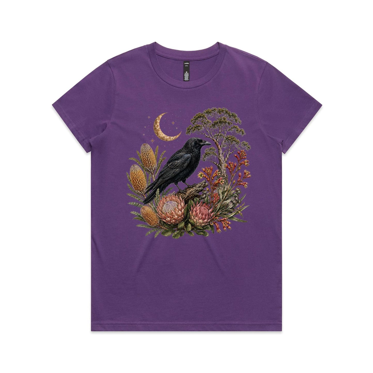 Women's Crow Graphic T-Shirt | Australian Native Botanical Print