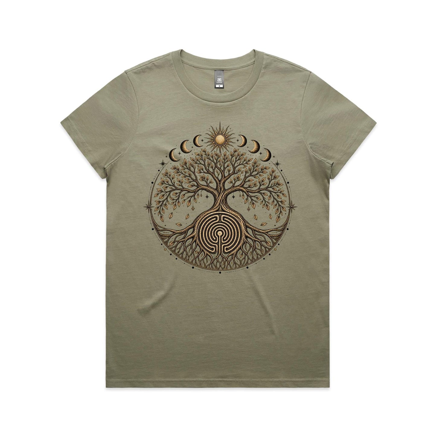 Women's Earthfolk Tree of Life Labyrinth Graphic T-Shirt