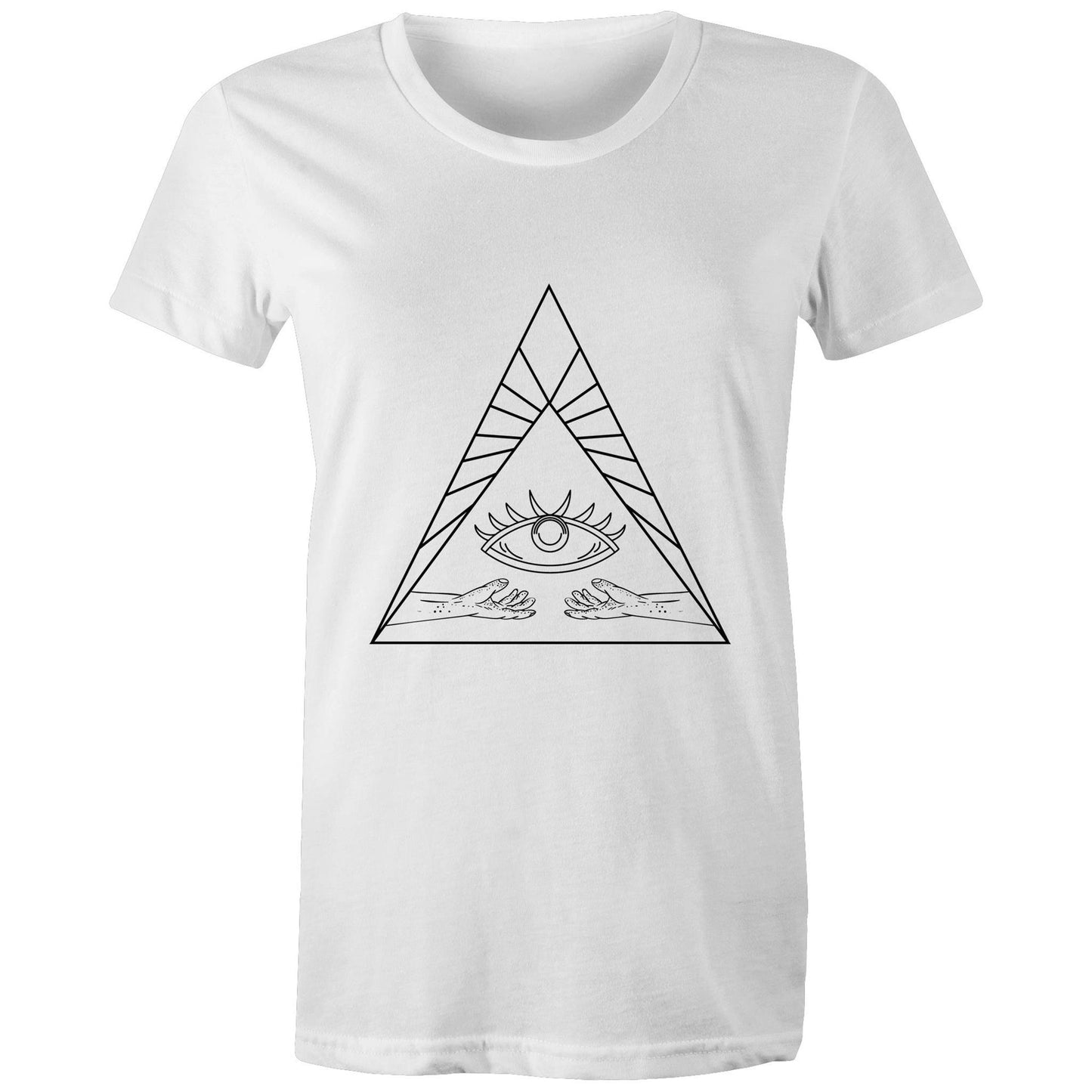 Women's Earthfolk Printed T shirt - Boho Eye Triangle