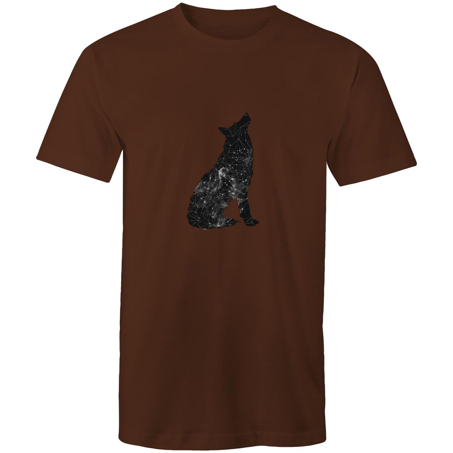 Men's Earthfolk Printed T shirt - Constellation Wolf - The Crescent Moon