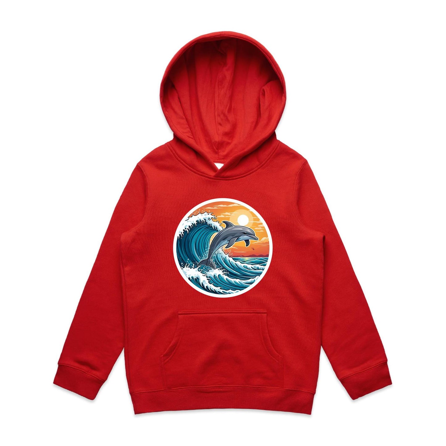 Kid's Earthfolk Hoodie - Dolphin Surfer