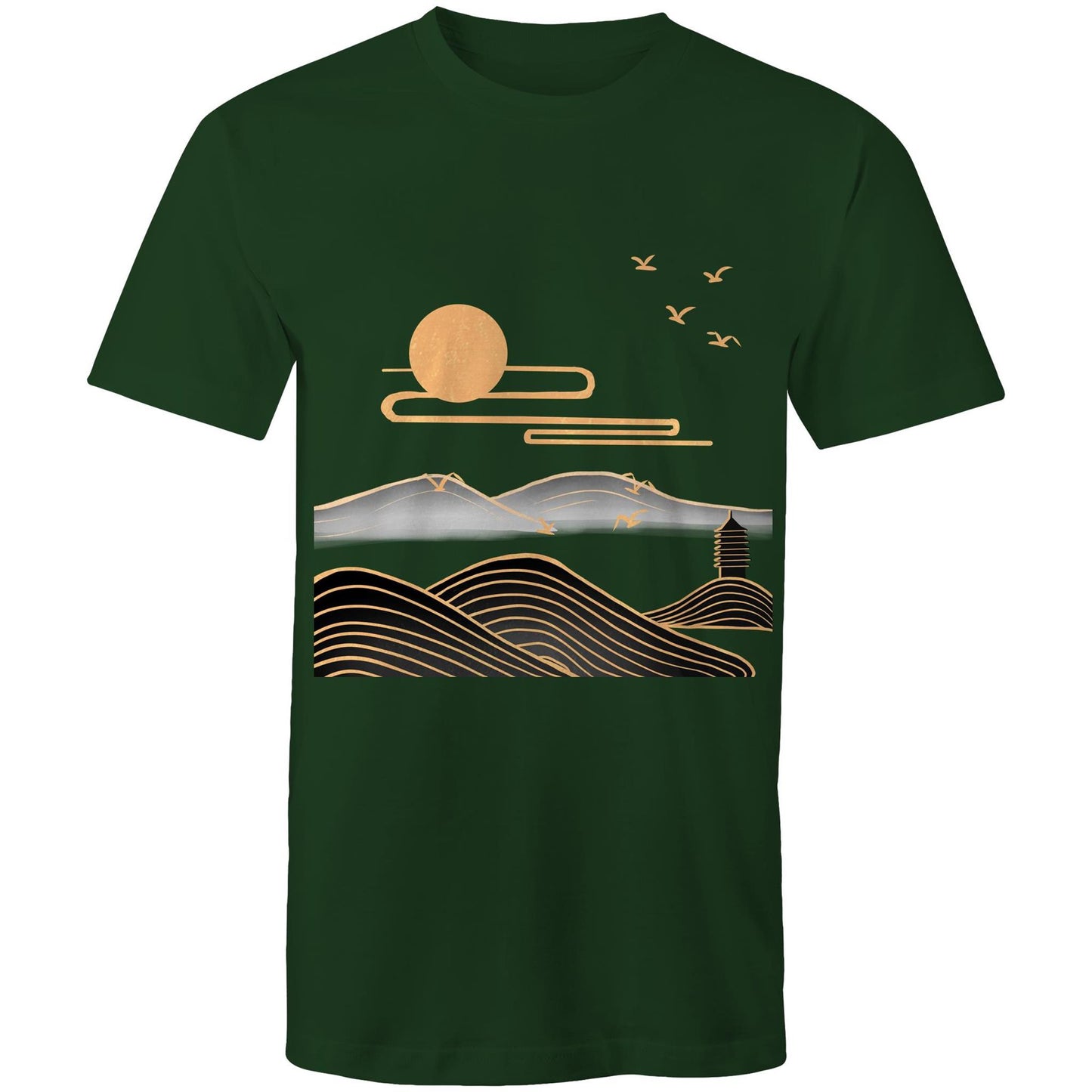 Men's Earthfolk T shirt - Nature's Rise - The Crescent Moon
