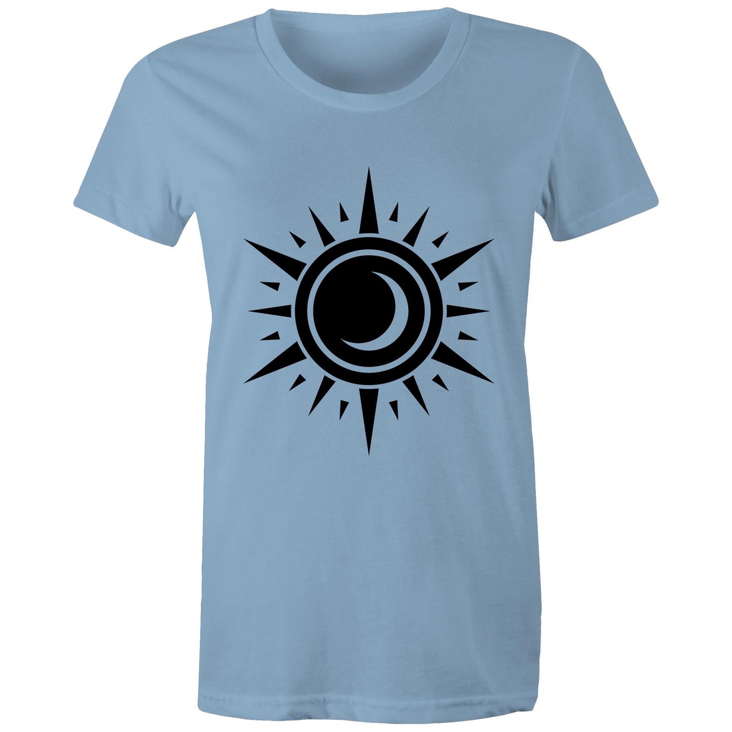 Women's Earthfolk printed T shirt - Black Hole Sun - The Crescent Moon