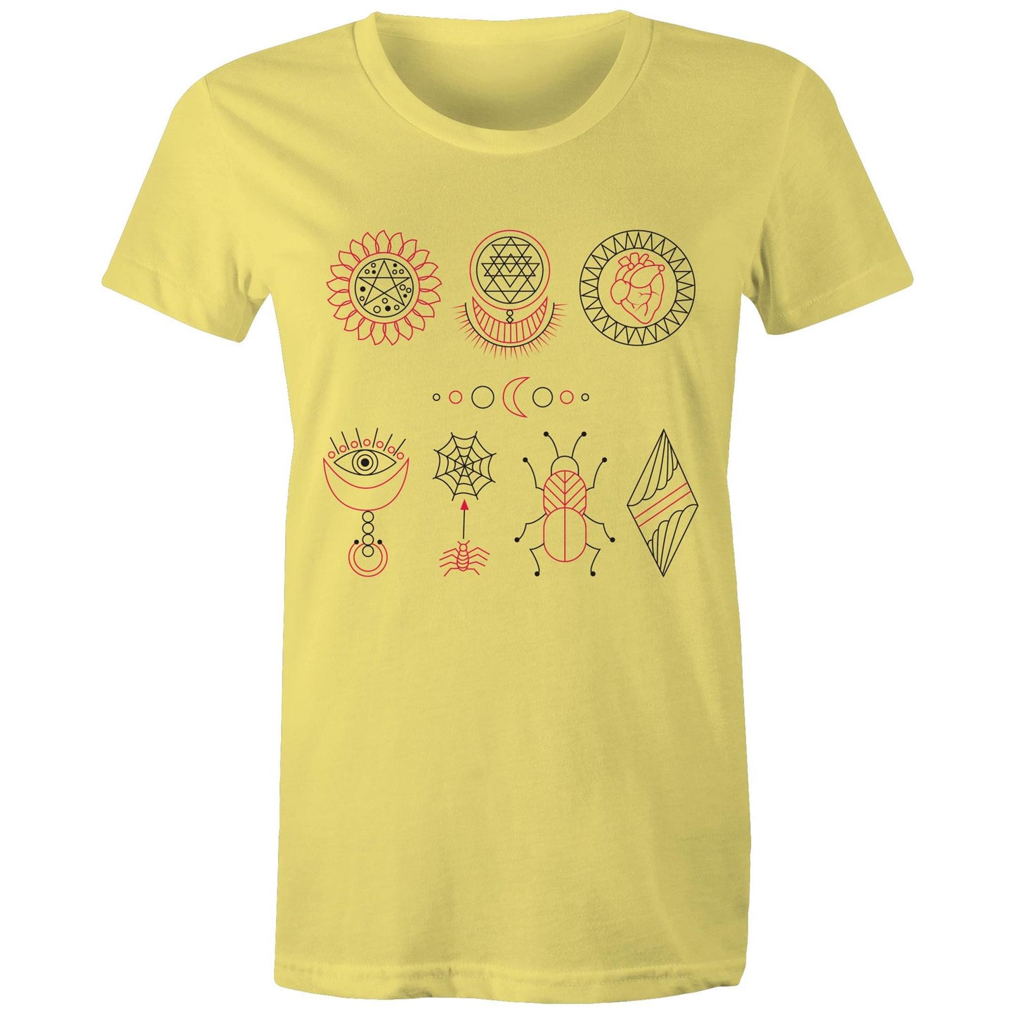 Women's Earthfolk Printed t shirt - Esoteric Symbols