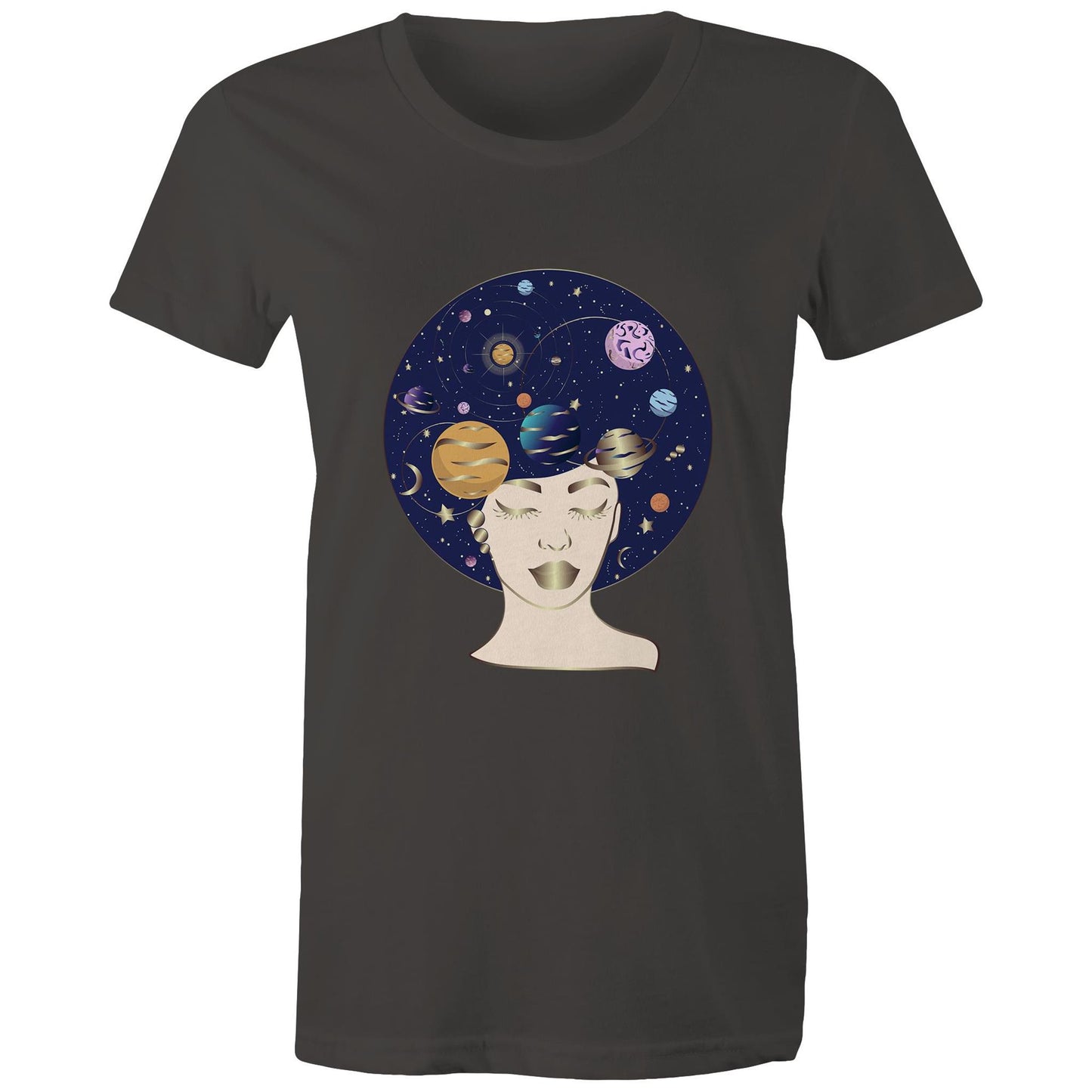 Women's Earthfolk Printed T shirt - Galaxy Lady