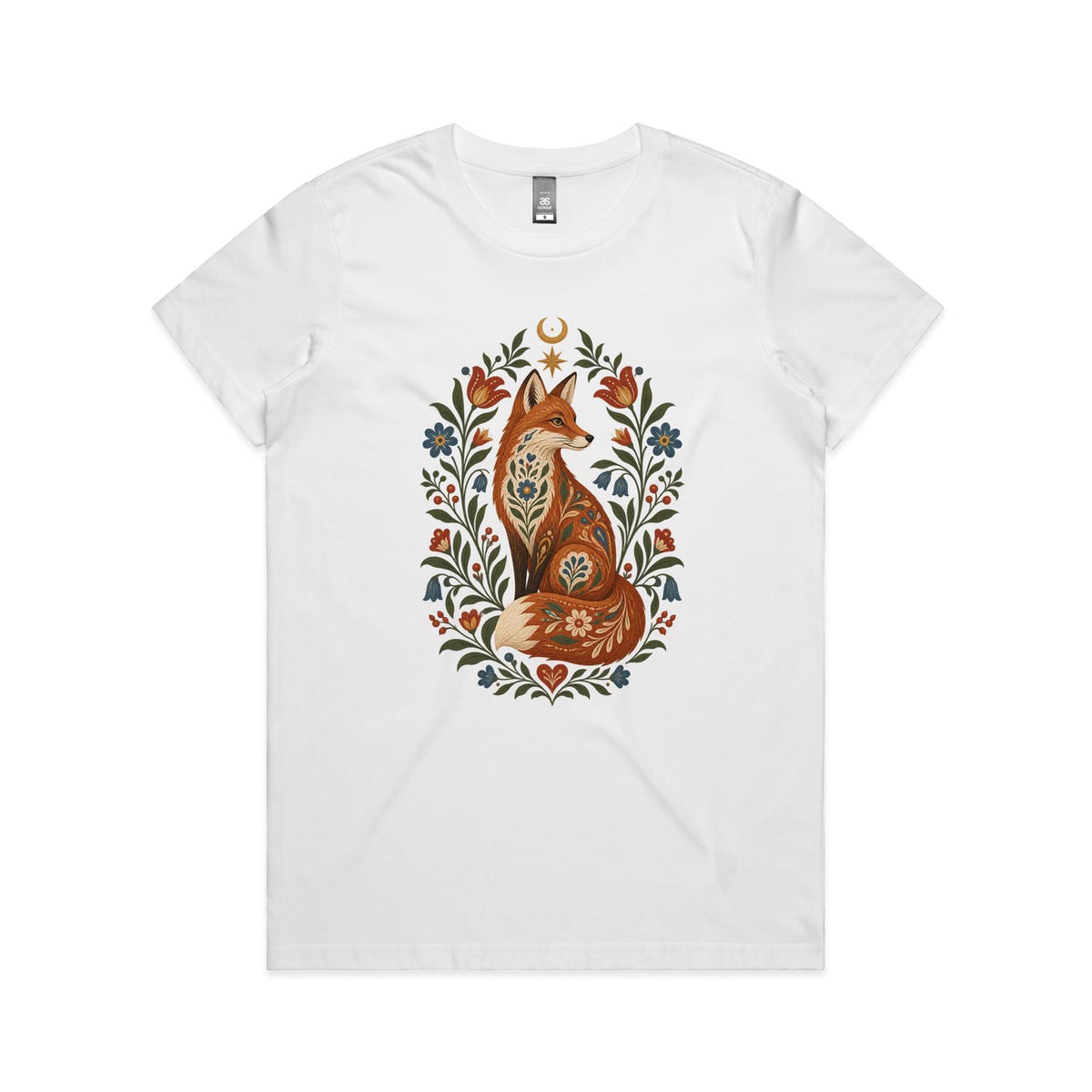 Women’s Fox Folk Art T-Shirt | Graphic Tee
