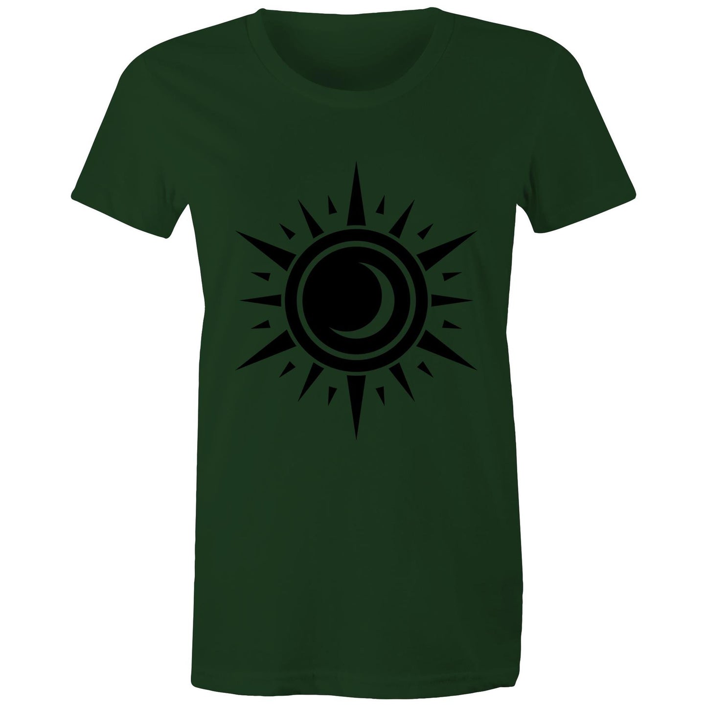 Women's Earthfolk printed T shirt - Black Hole Sun - The Crescent Moon