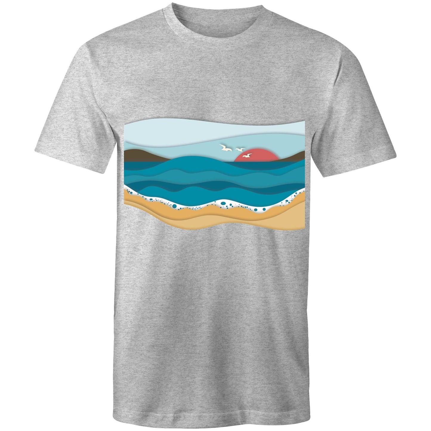 Earthfolk Printed T shirt - Mens Relaxed Fit - Ocean - The Crescent Moon