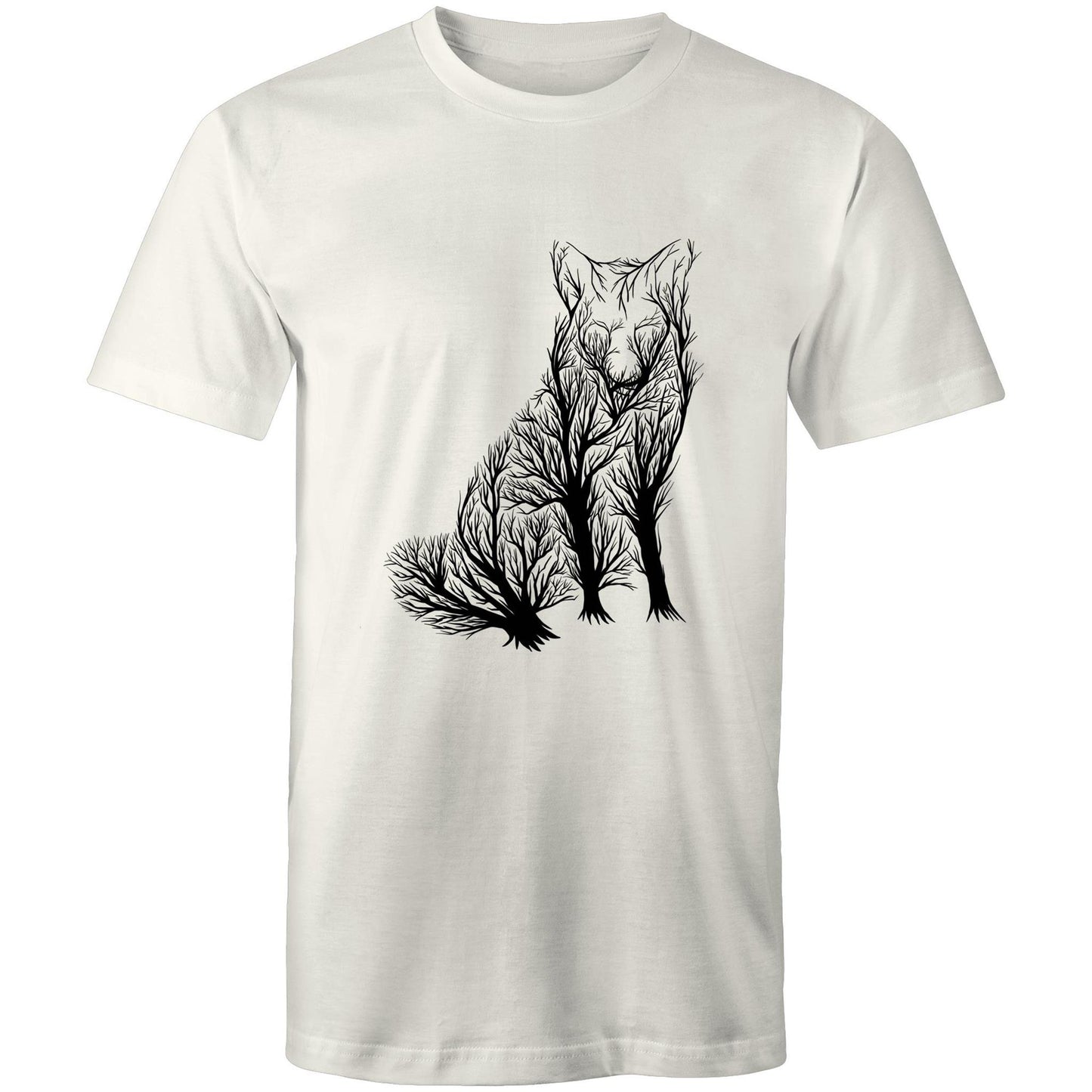 Men's Earthfolk Printed T shirt - Wolf Tree - The Crescent Moon