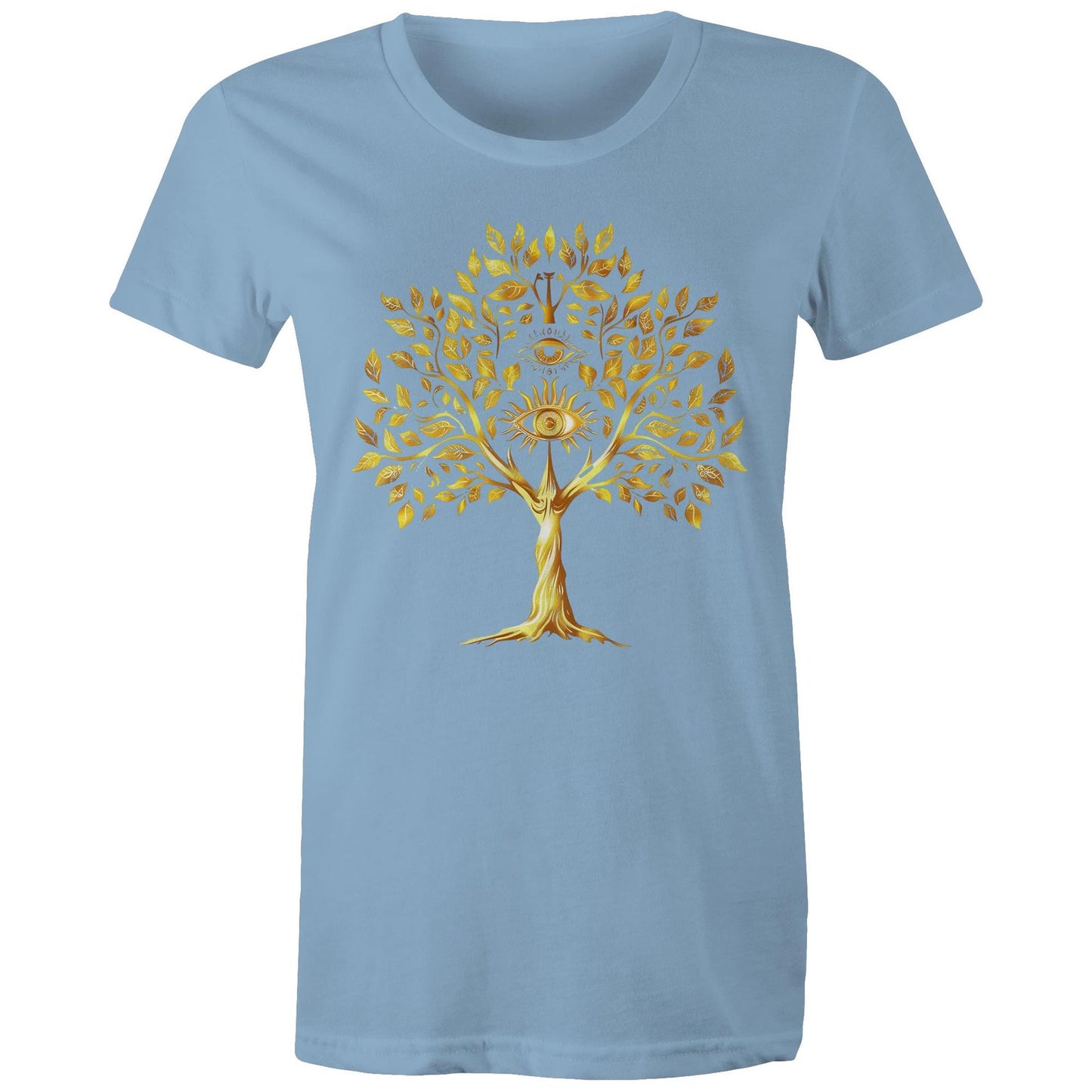 Earthfolk Printed Tshirt - Womans Relaxed Fit - Golden Tree