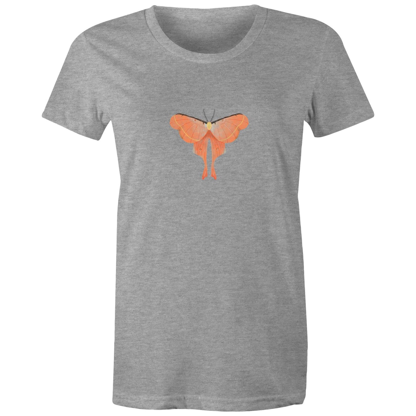 Earthfolk Printed T shirt - Women's Relaxed Fit - Orange Moth