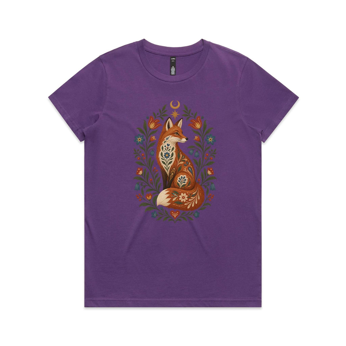 Women’s Fox Folk Art T-Shirt | Graphic Tee