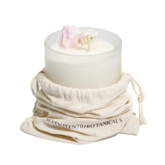 Pink Aragonite Crystal Candle - Attune to Nature - The Crescent Moon