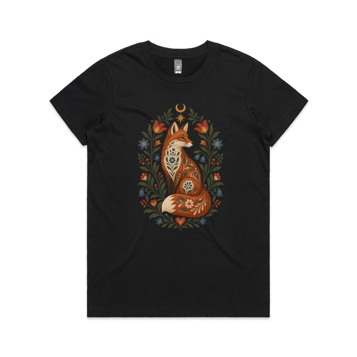 Women’s Fox Folk Art T-Shirt | Graphic Tee