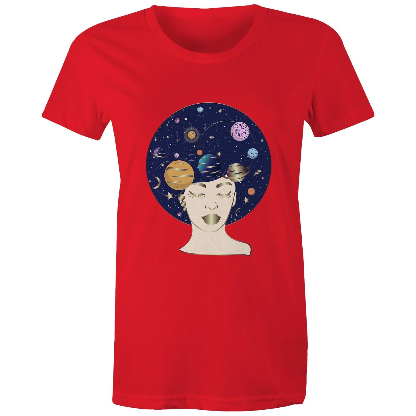 Women's Earthfolk Printed T shirt - Galaxy Lady