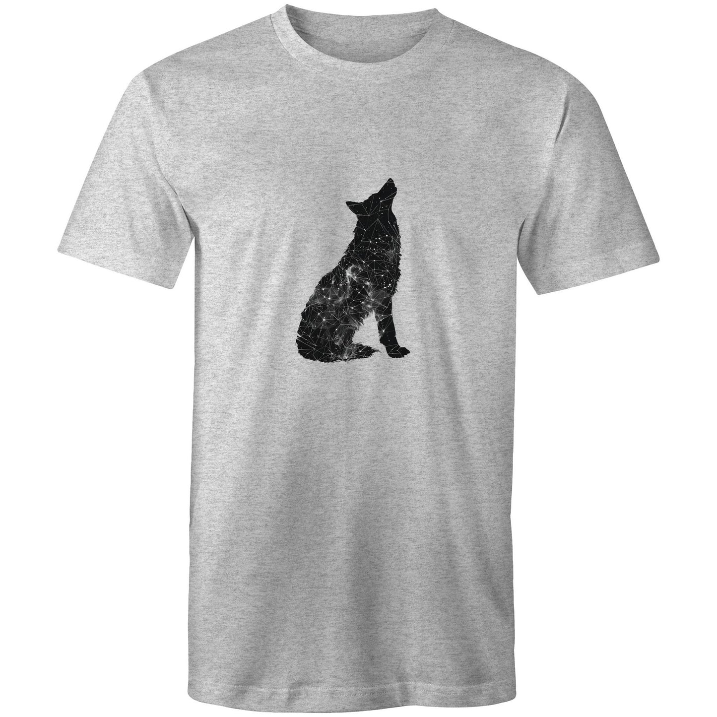 Men's Earthfolk Printed T shirt - Constellation Wolf - The Crescent Moon
