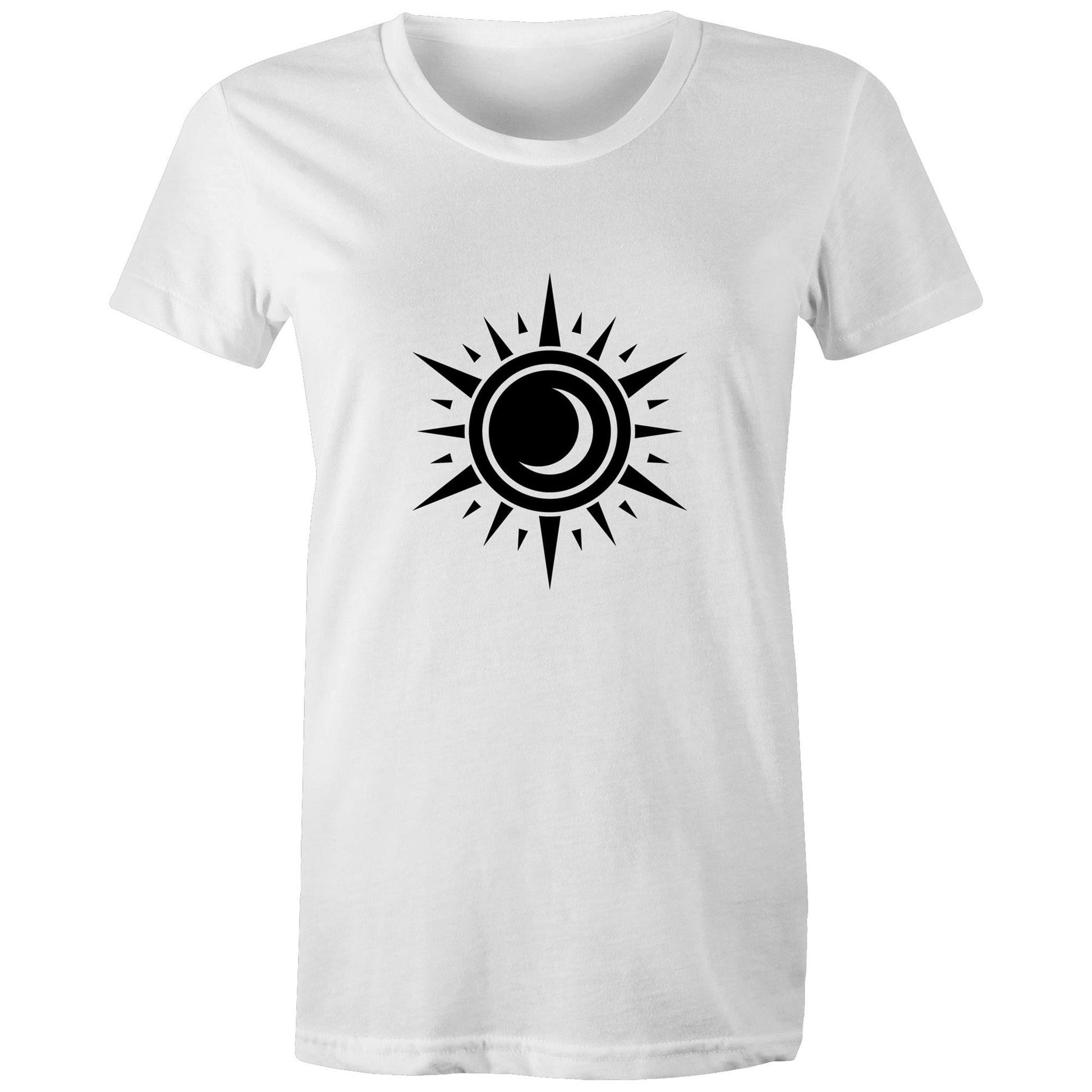 Women's Earthfolk printed T shirt - Black Hole Sun - The Crescent Moon