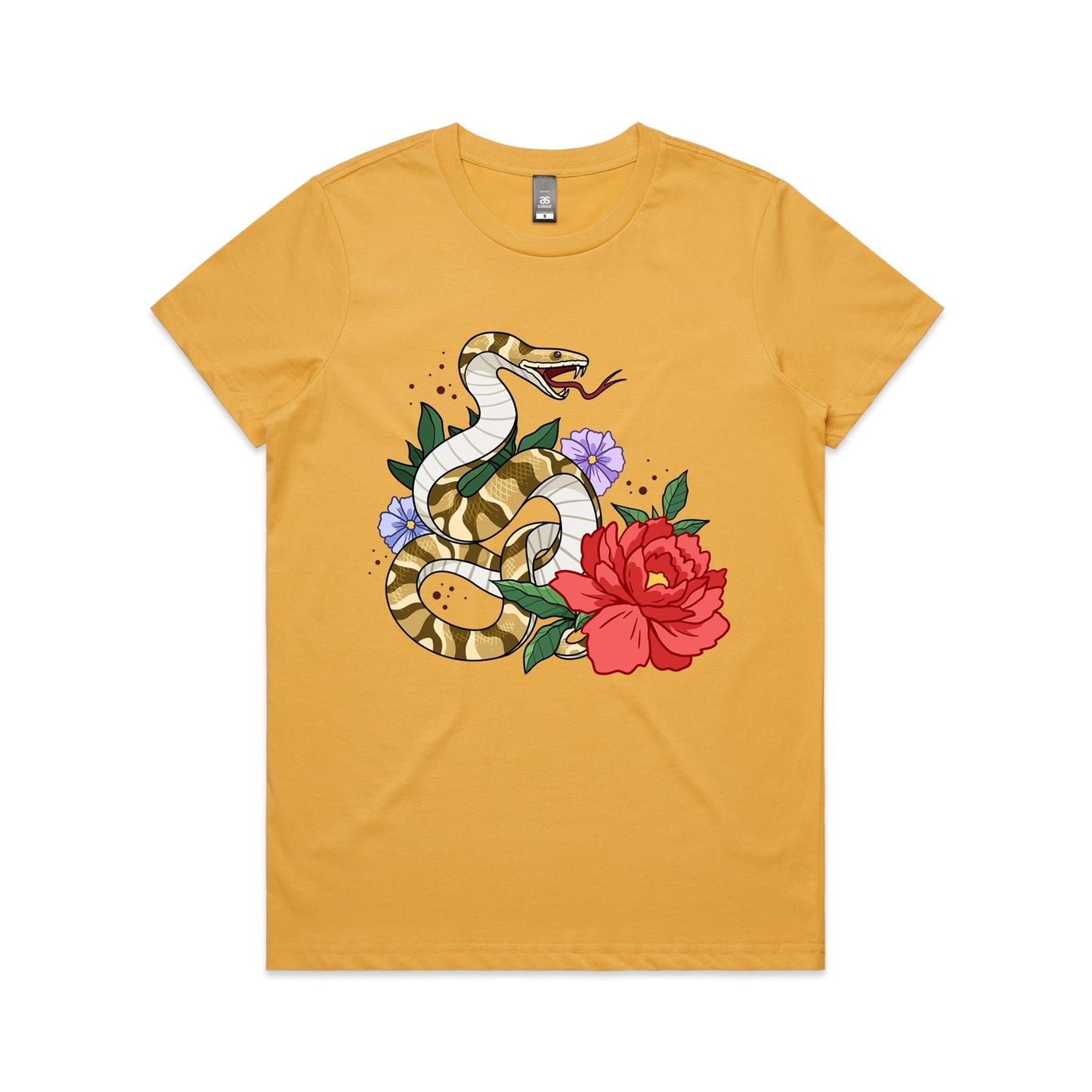 Women's Earthfolk T-shirt - Snake Print - Danger in Beauty