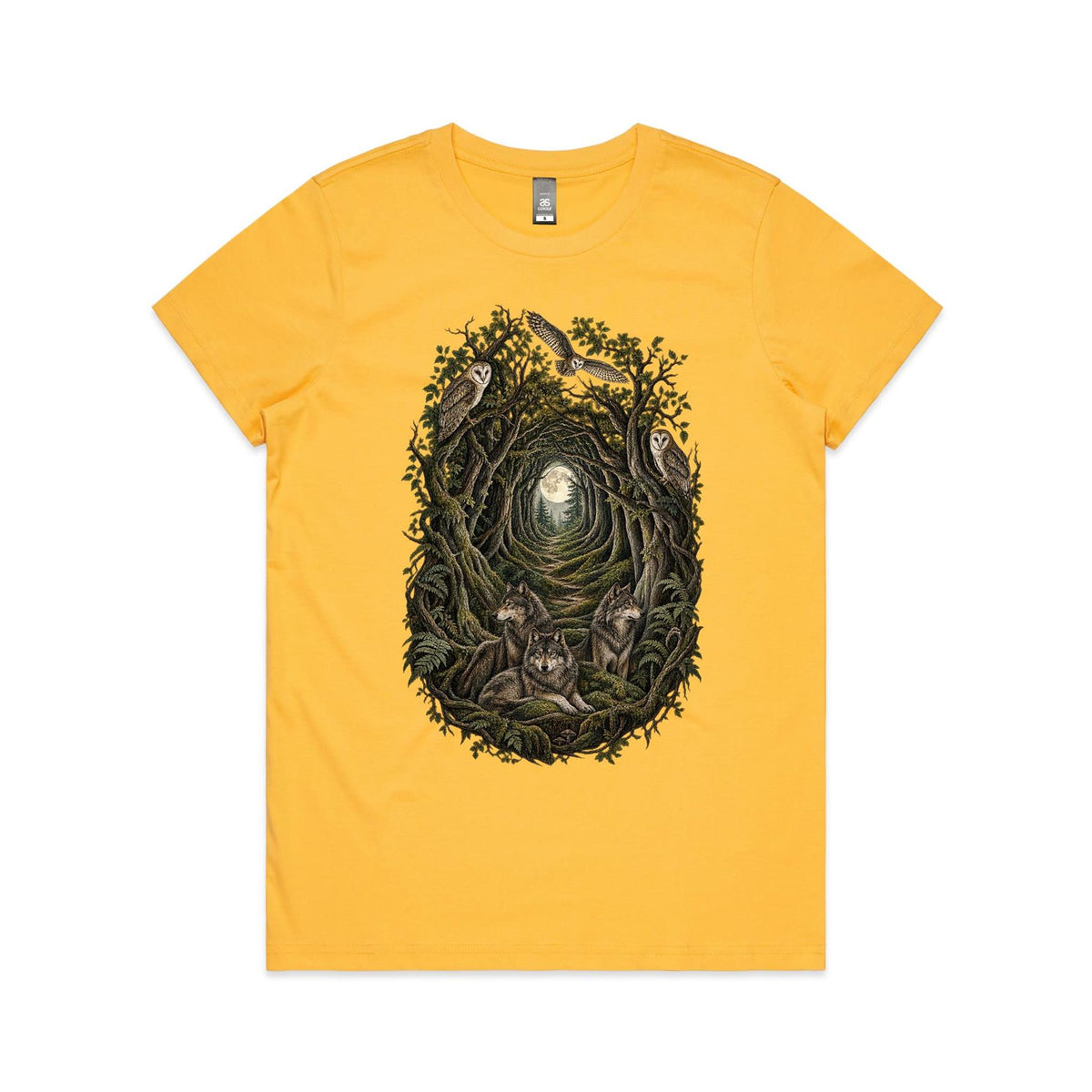 Women's Owl and Wolf Woodland Graphic T-shirt