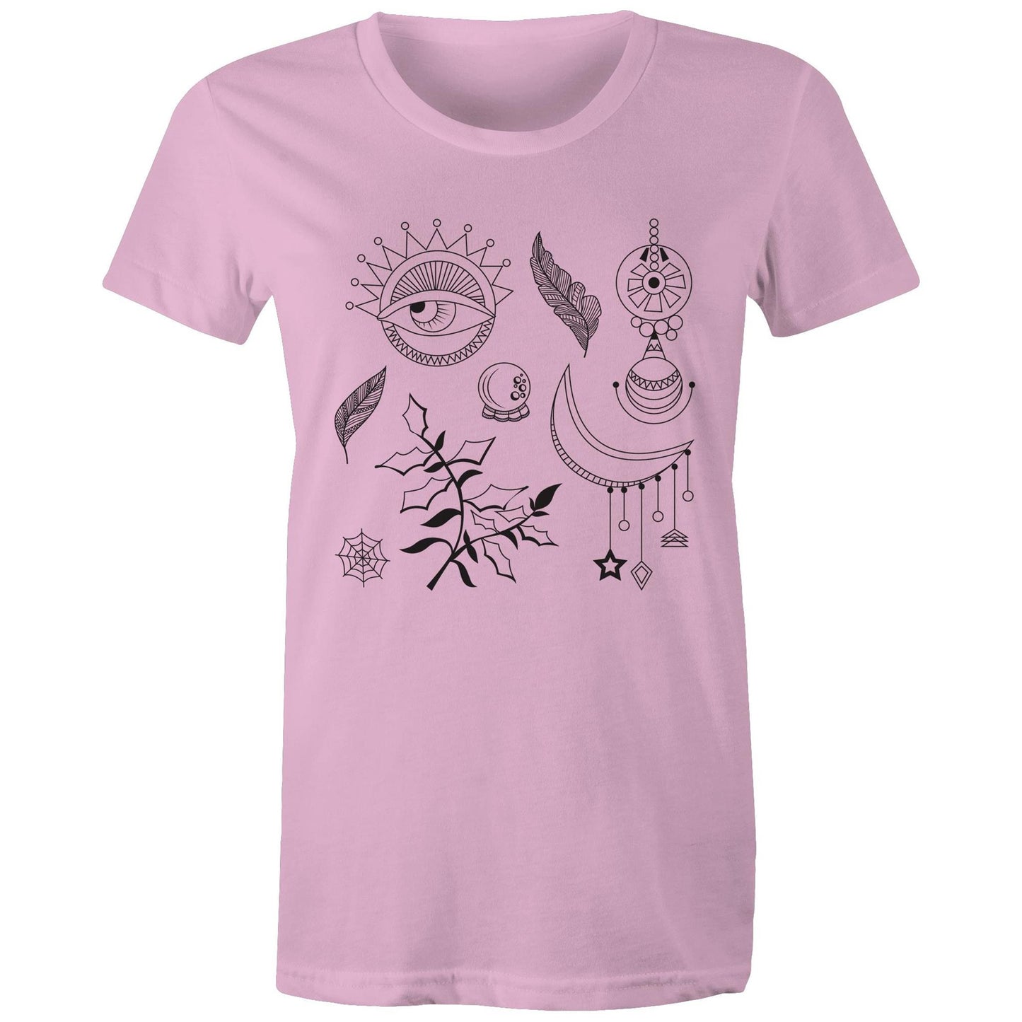 Women's Earthfolk Printed T shirt - Symbolic - The Crescent Moon