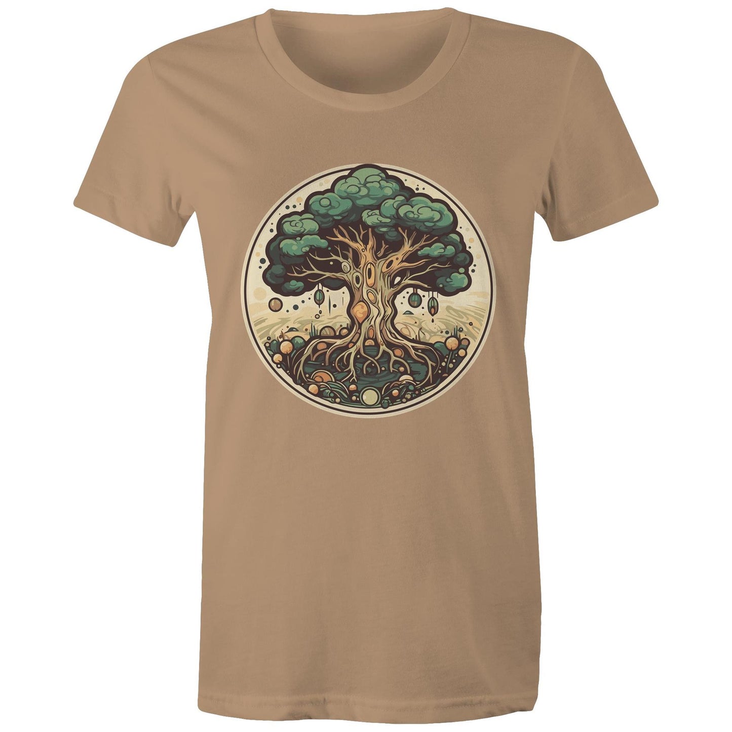 Earthfolk printed t shirt - Womans Relaxed Fit - Circular Tree