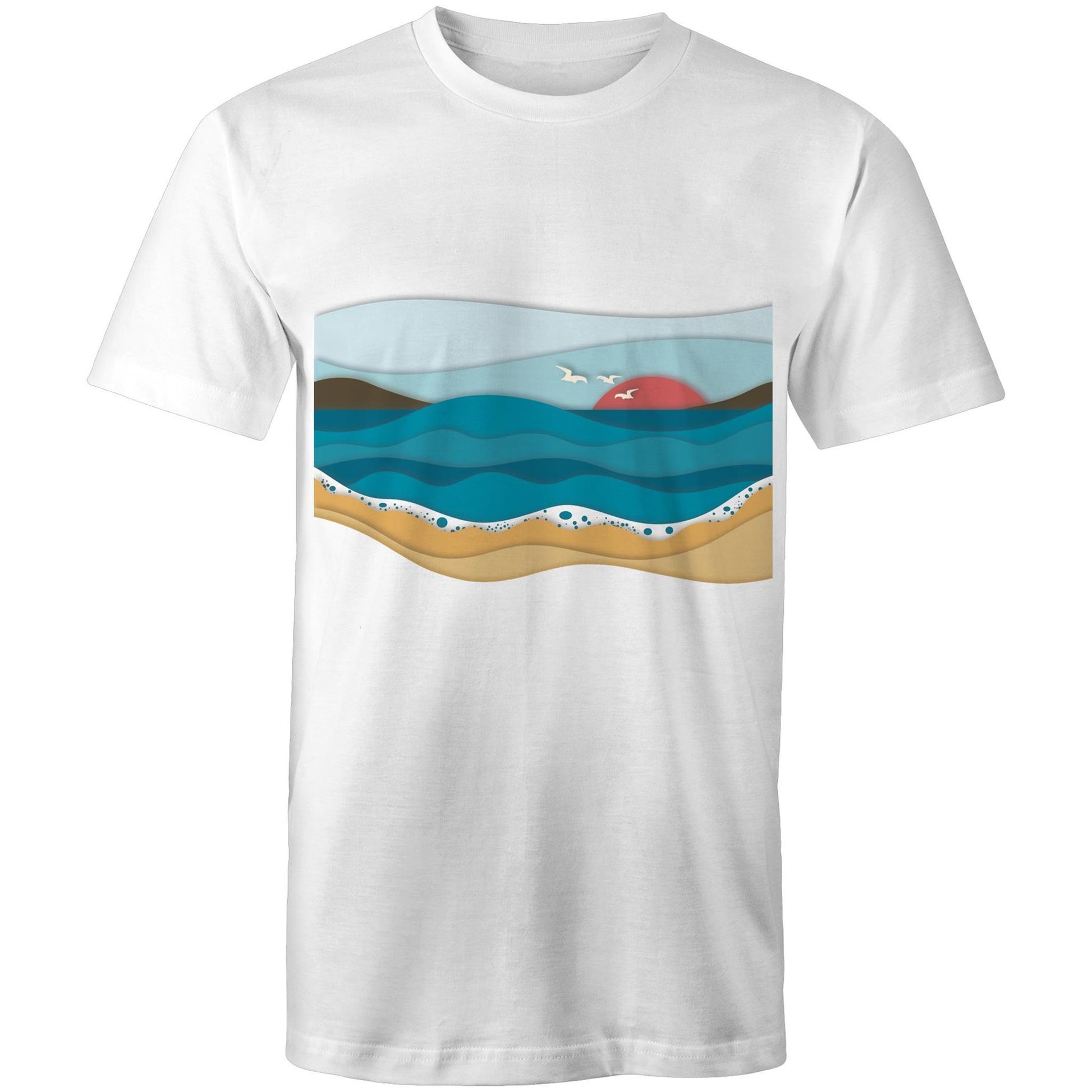 Earthfolk Printed T shirt - Mens Relaxed Fit - Ocean - The Crescent Moon