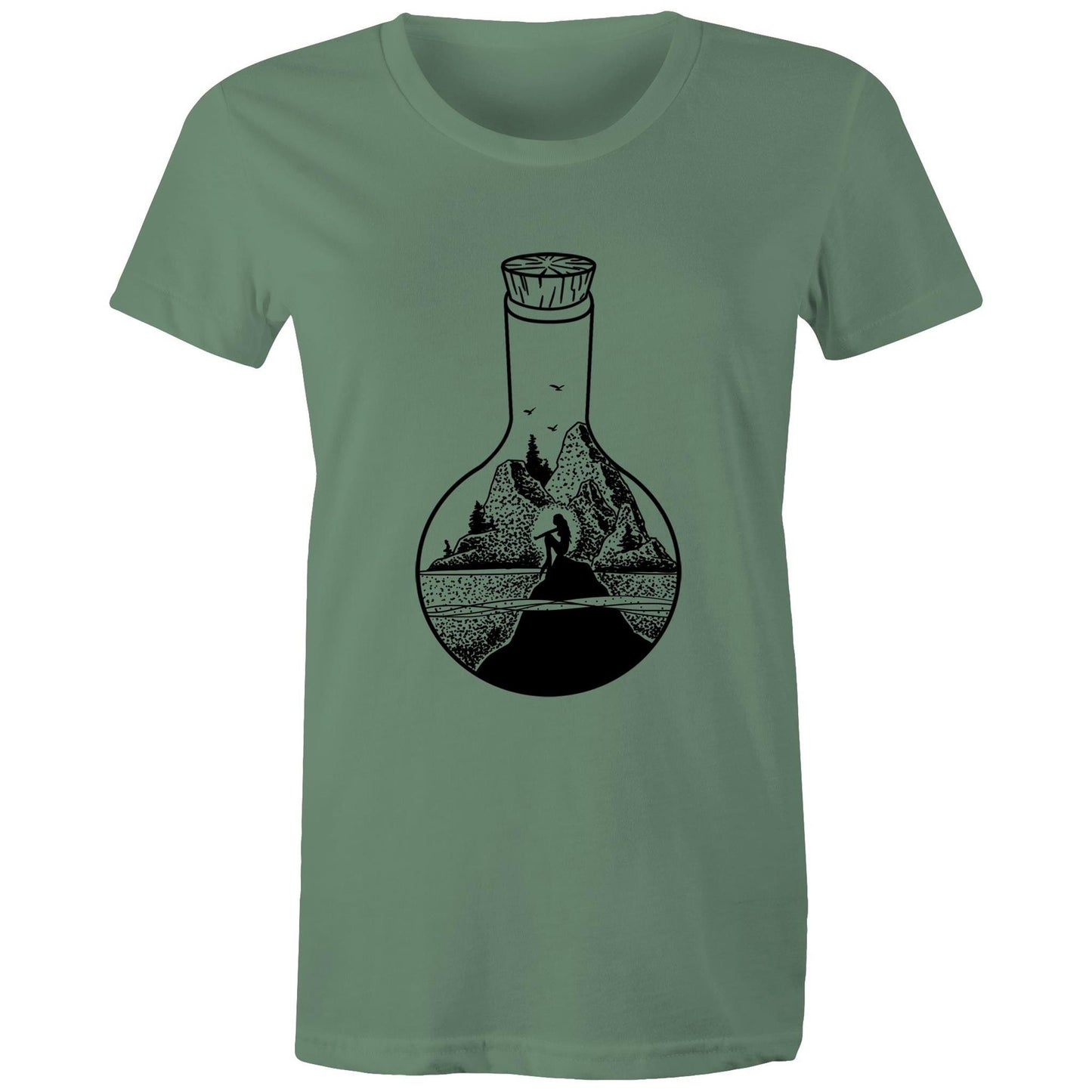 Women's Earthfolk Printed T shirt - Message in a bottle