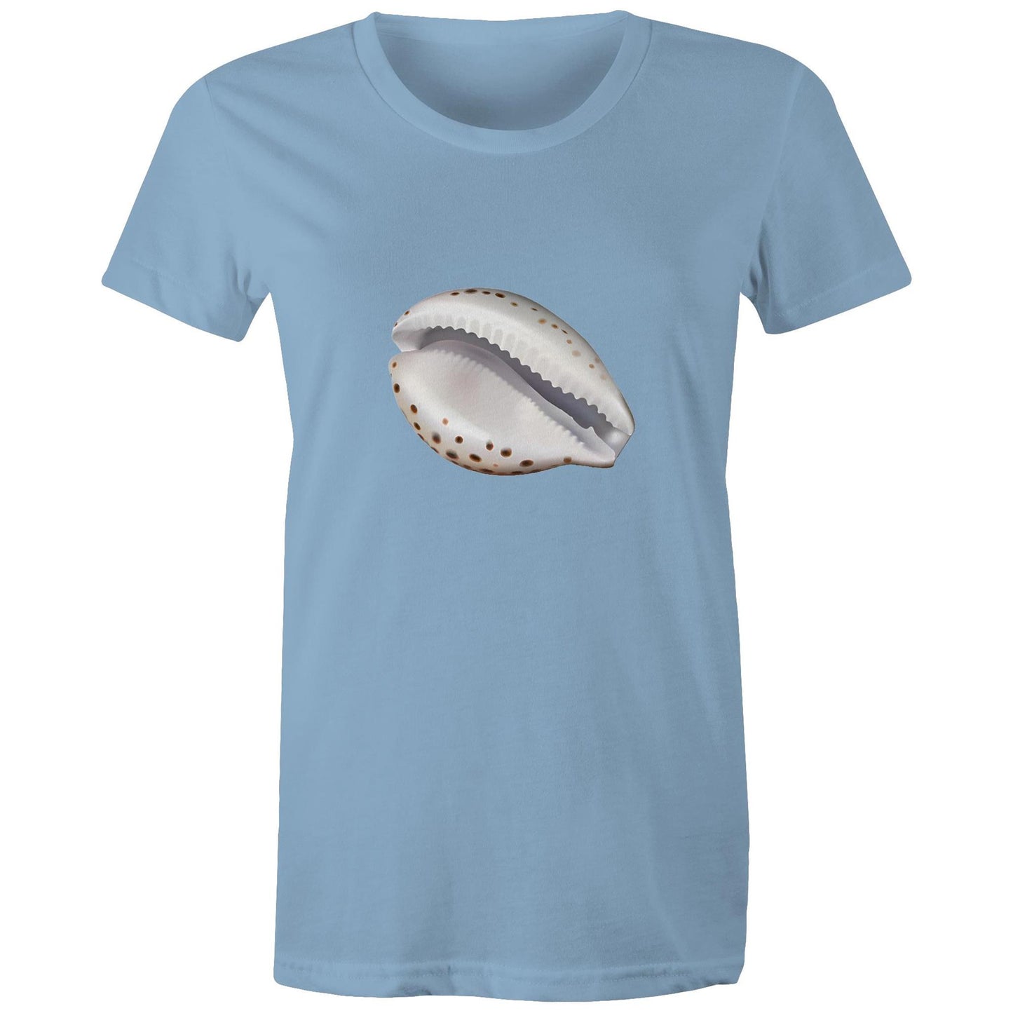 Women's Earthfolk T shirt - Cowrie Shell - The Crescent Moon