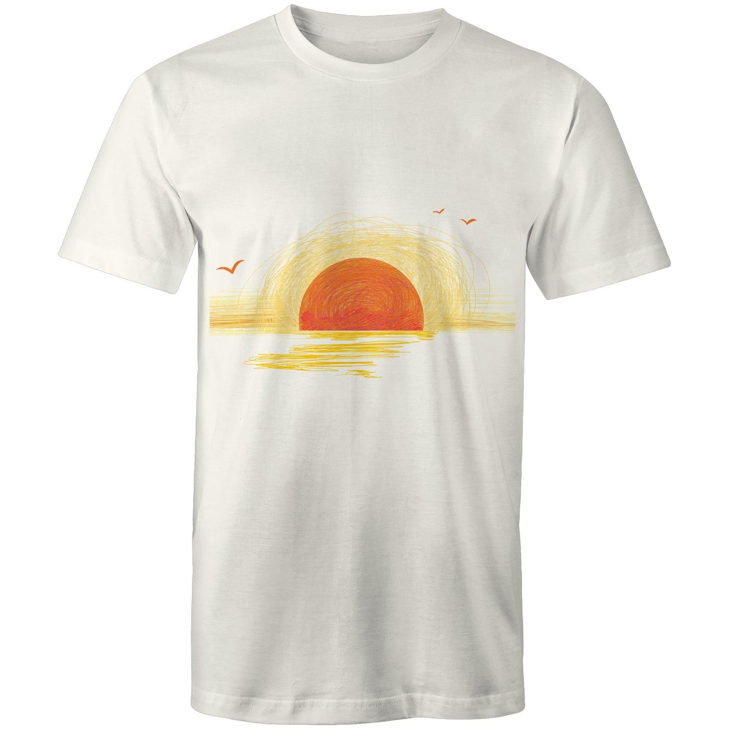 Earthfolk Printed T Shirt - Mens Relaxed Fit - Sunrise Sketch - The Crescent Moon