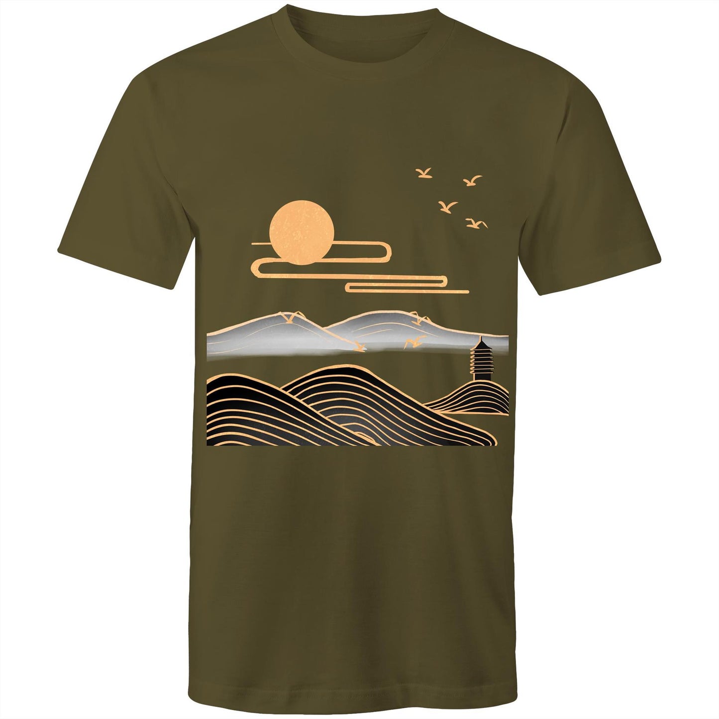 Men's Earthfolk T shirt - Nature's Rise - The Crescent Moon