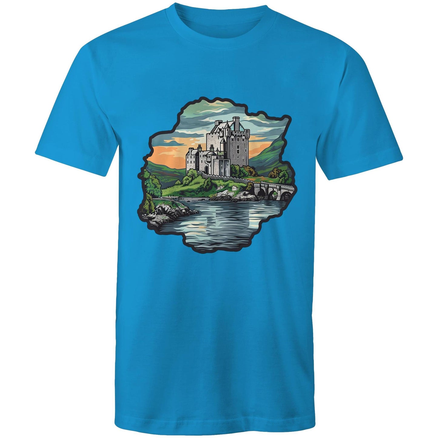 Men's Earthfolk T shirt - Medieval Castle - The Crescent Moon