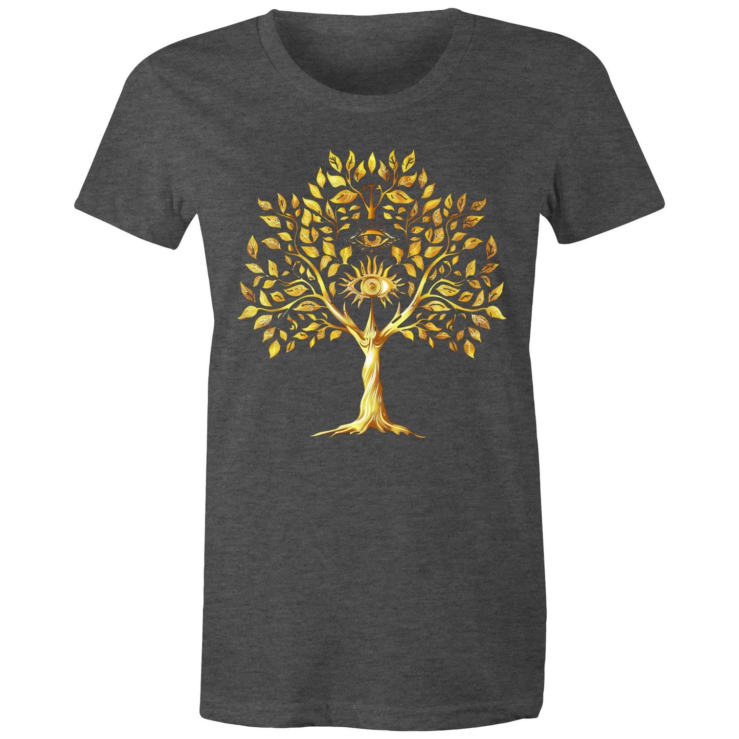 Earthfolk Printed Tshirt - Womans Relaxed Fit - Golden Tree