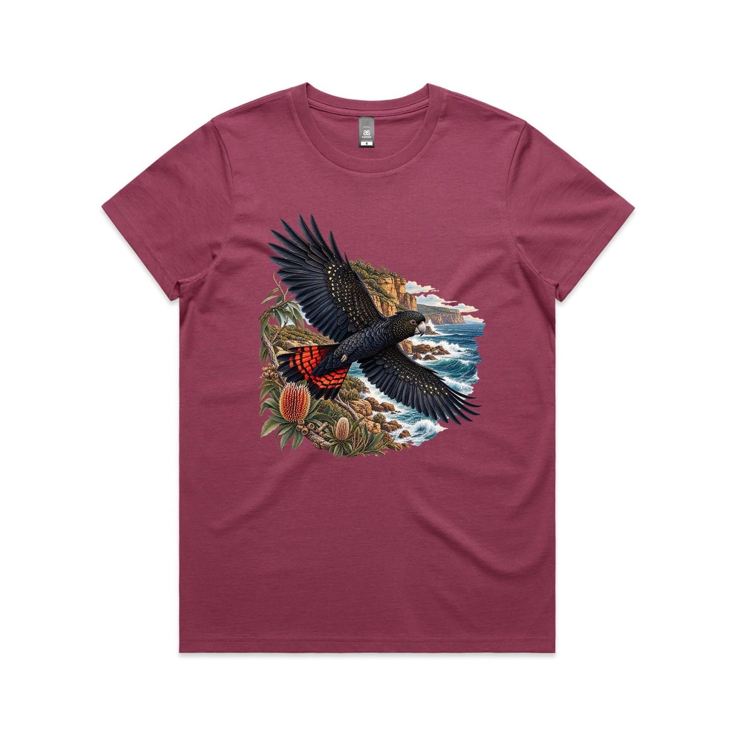 Red-Tailed Black Cockatoo Women's T-Shirt – Australian Wildlife Graphic Tee
