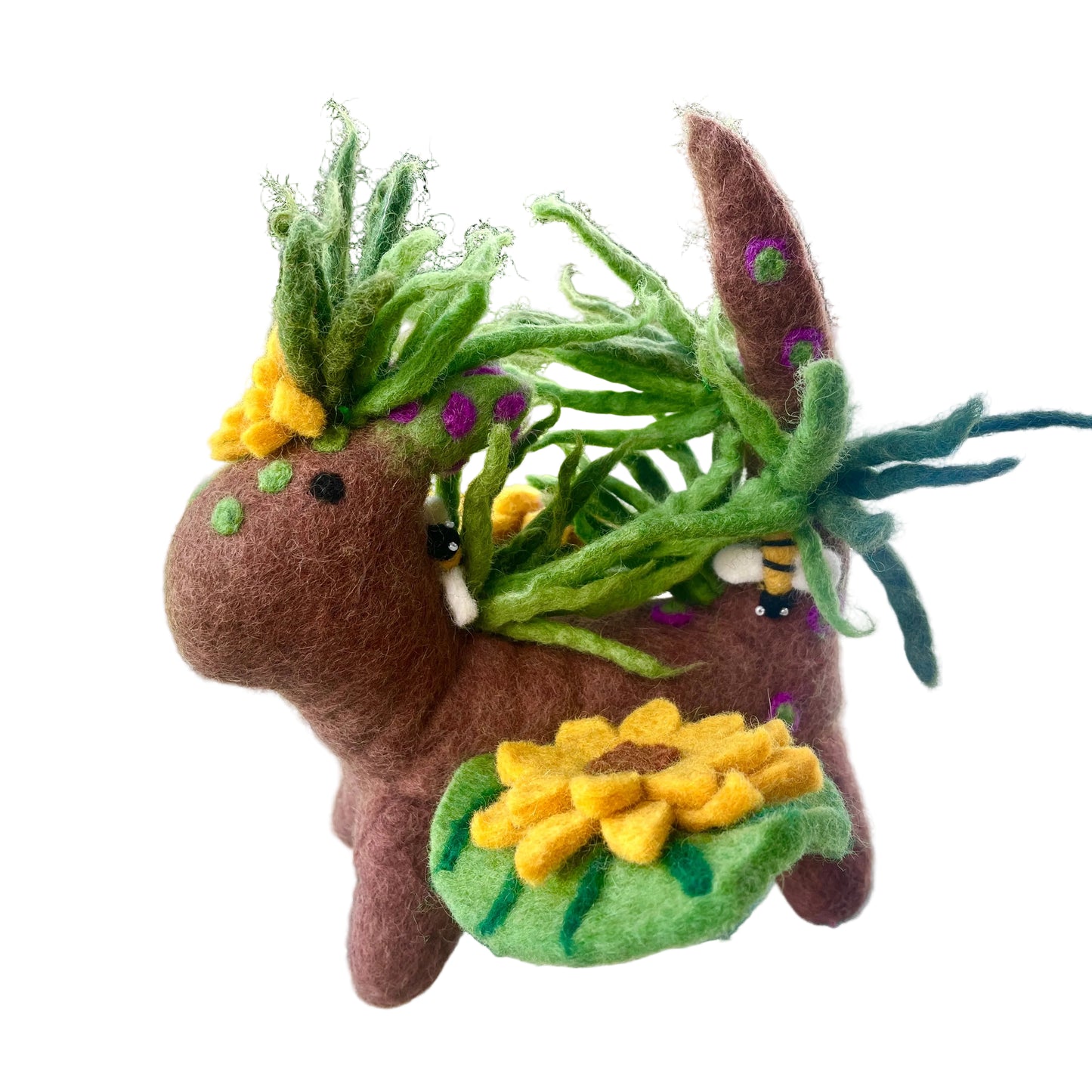 Felt Sunflower Dragon - Felt Fairy Houses and Toys Australia