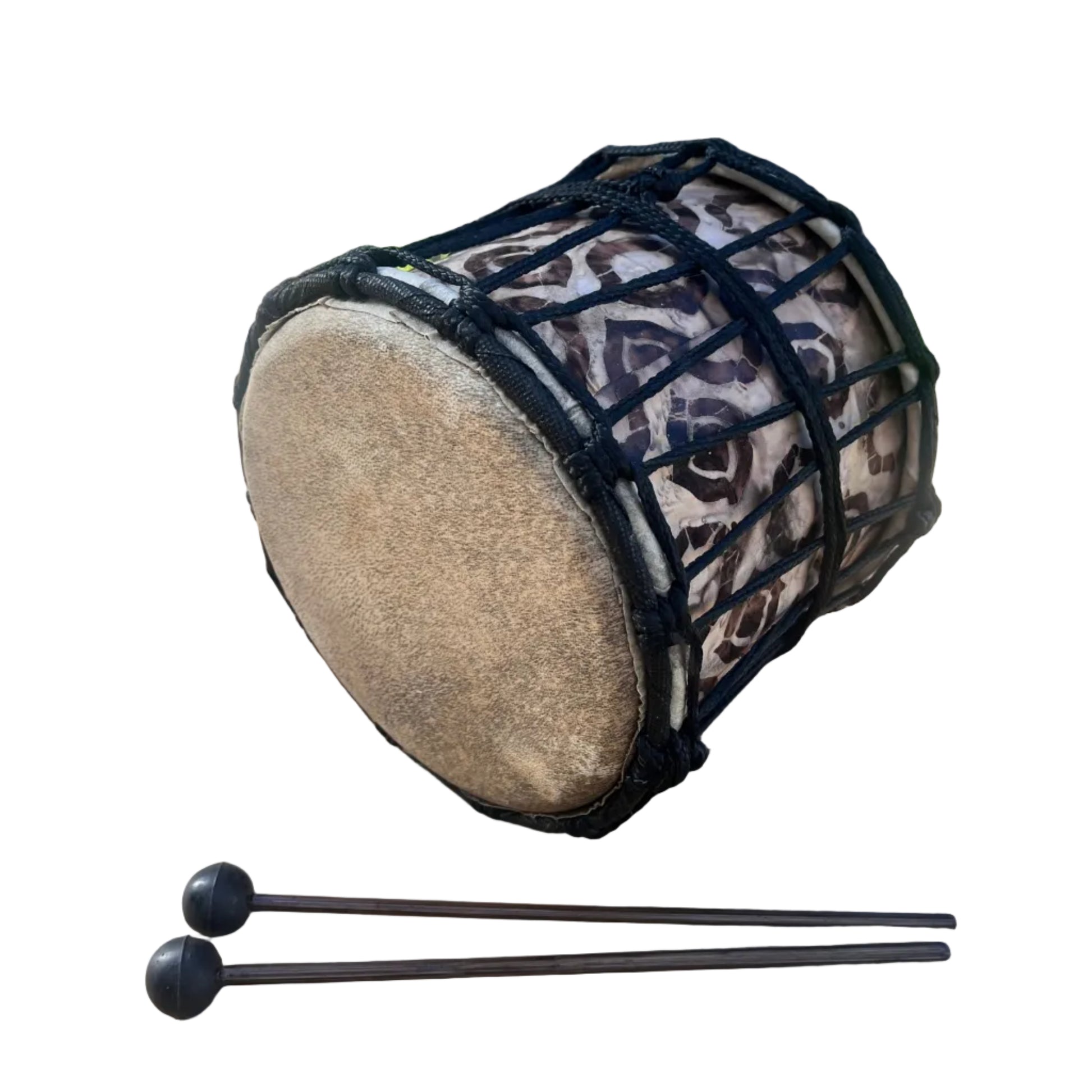hand drum dun drum made with mahogany and goats hide